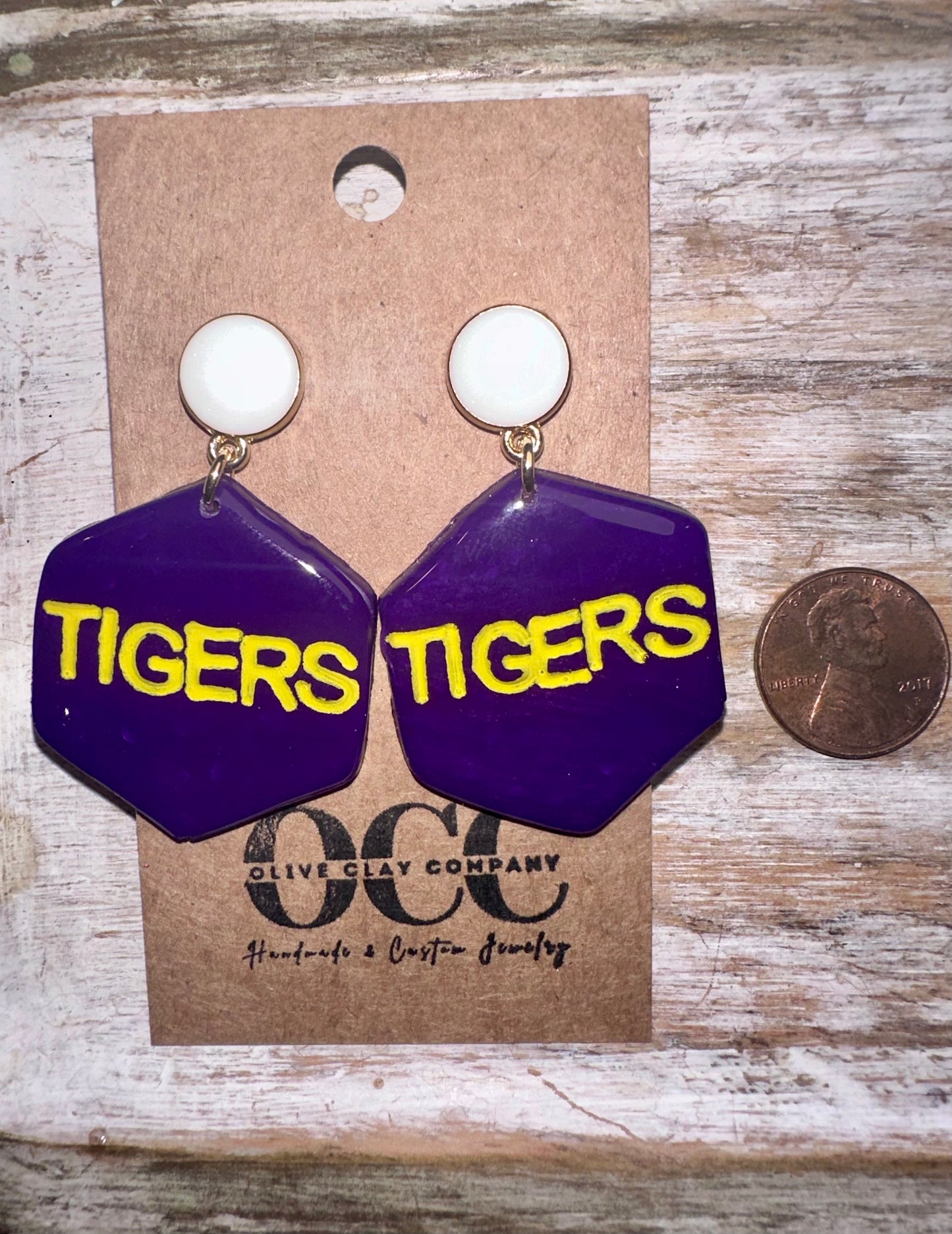 LSU Clay Earrings