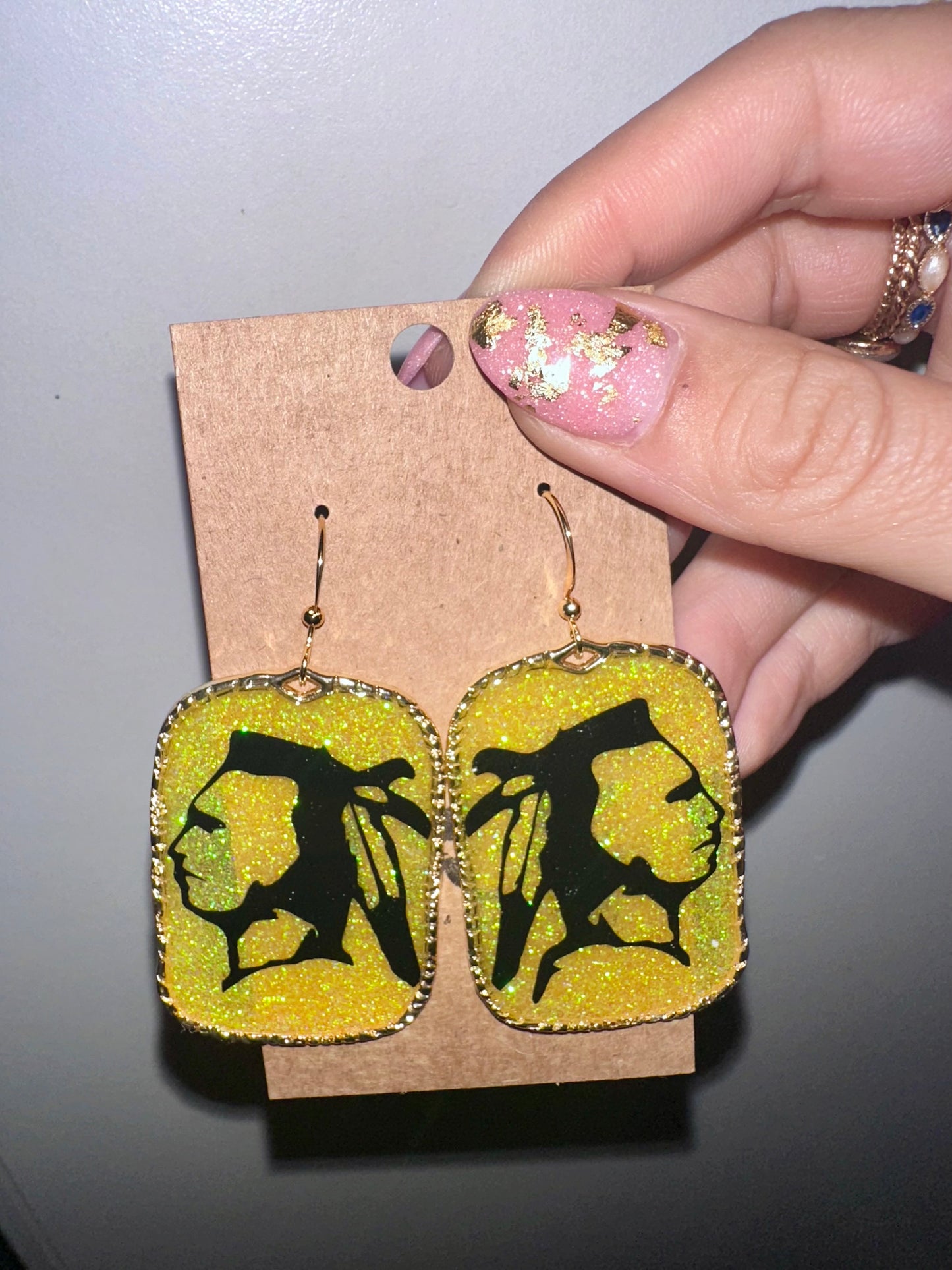 Warriors glitter earrings