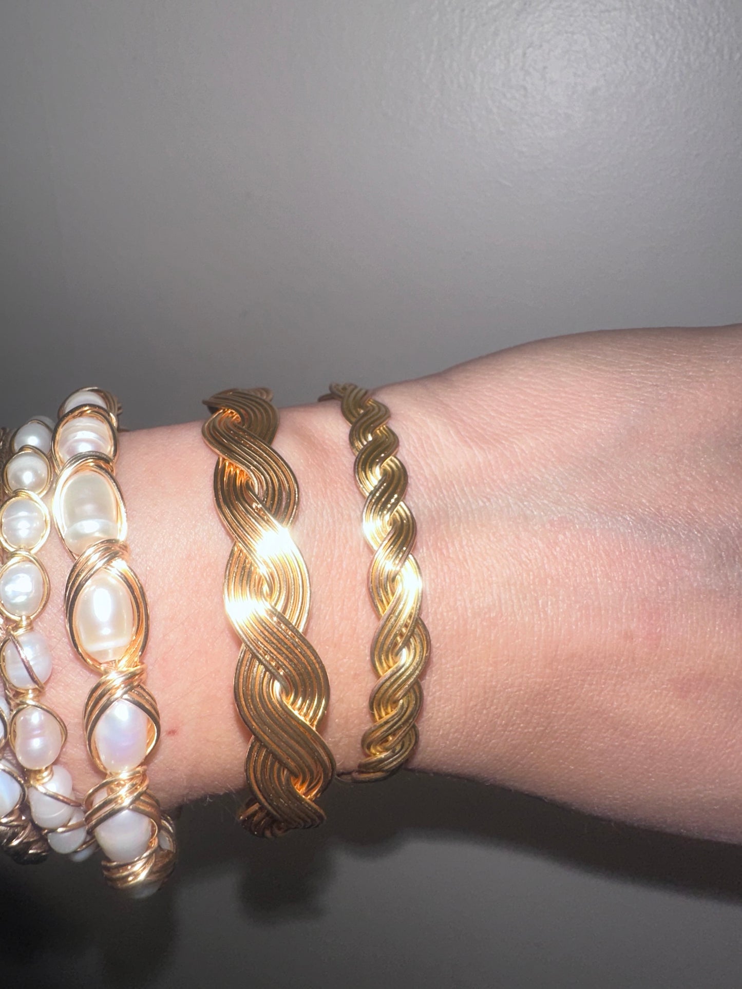 Extra thick braided wire bracelet