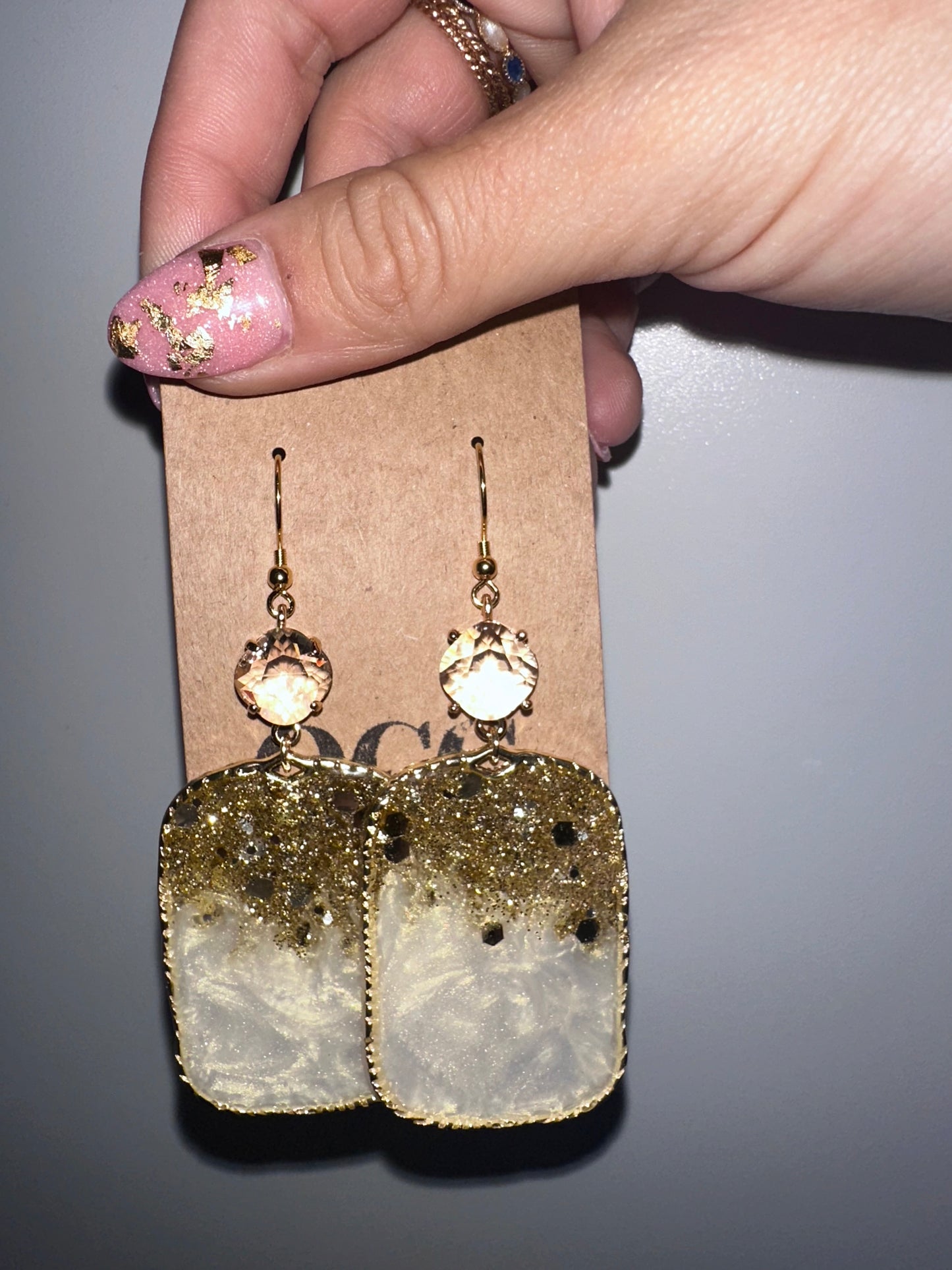 Pearl Glitter resin hoops