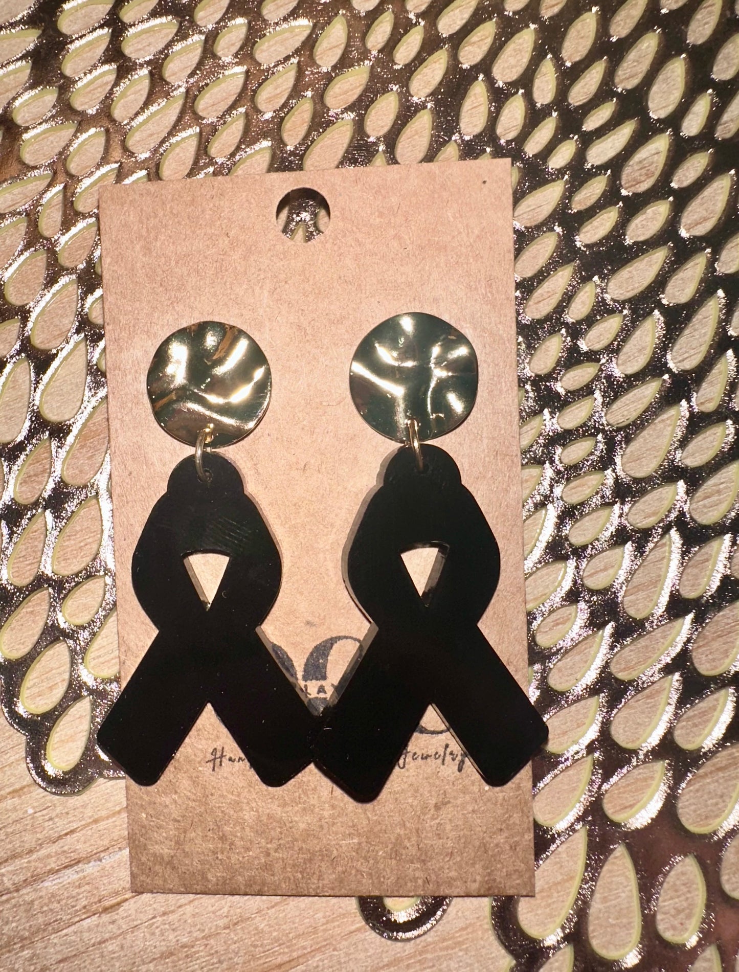 cancer ribbon earrings