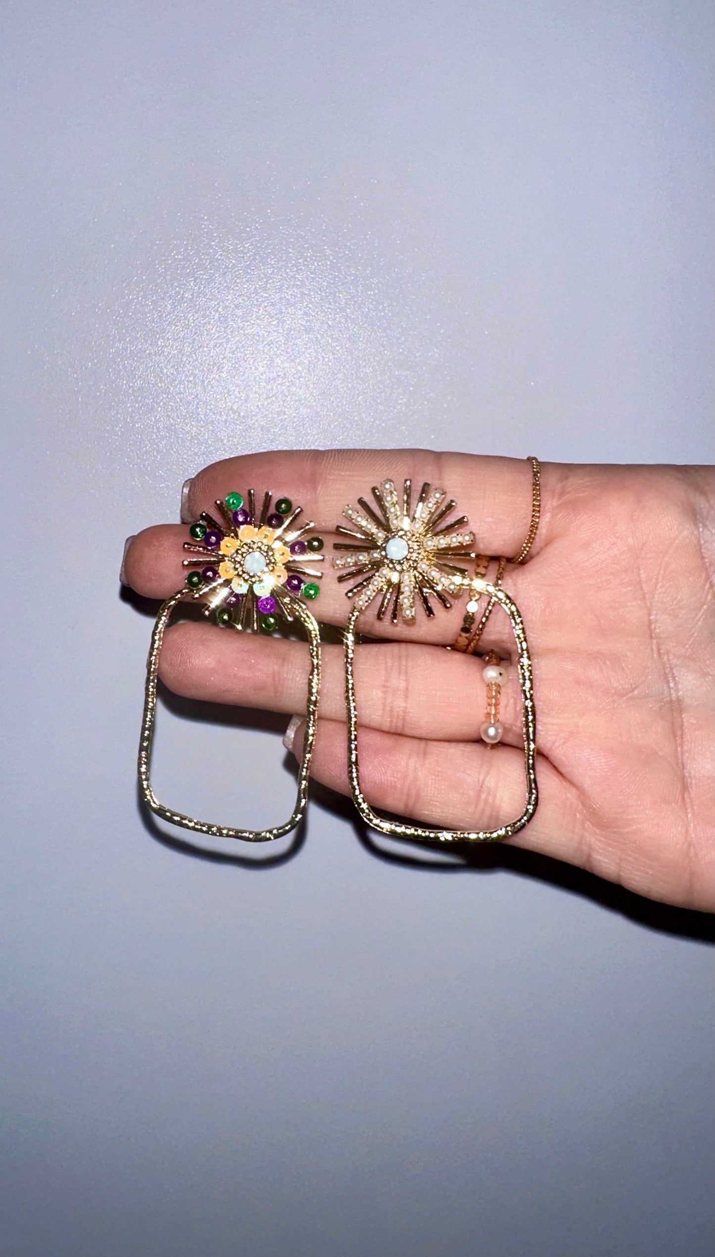 Mardi Gras color hoops