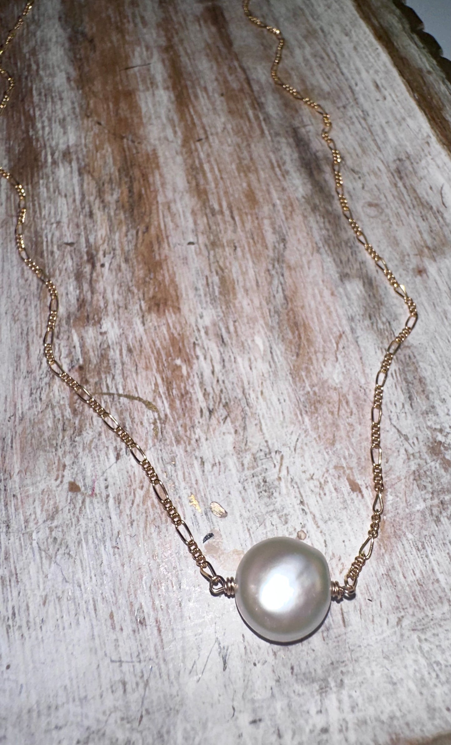 14k GF Coin Freshwater Pearl Necklace