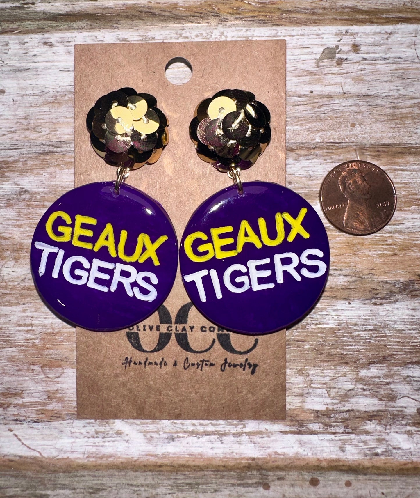 LSU Clay Earrings