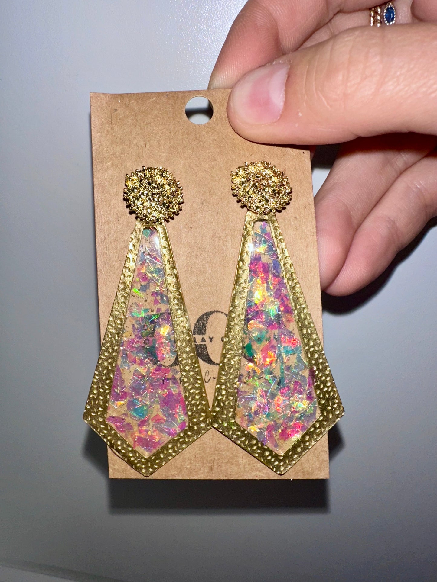 Large resin hoops- gold