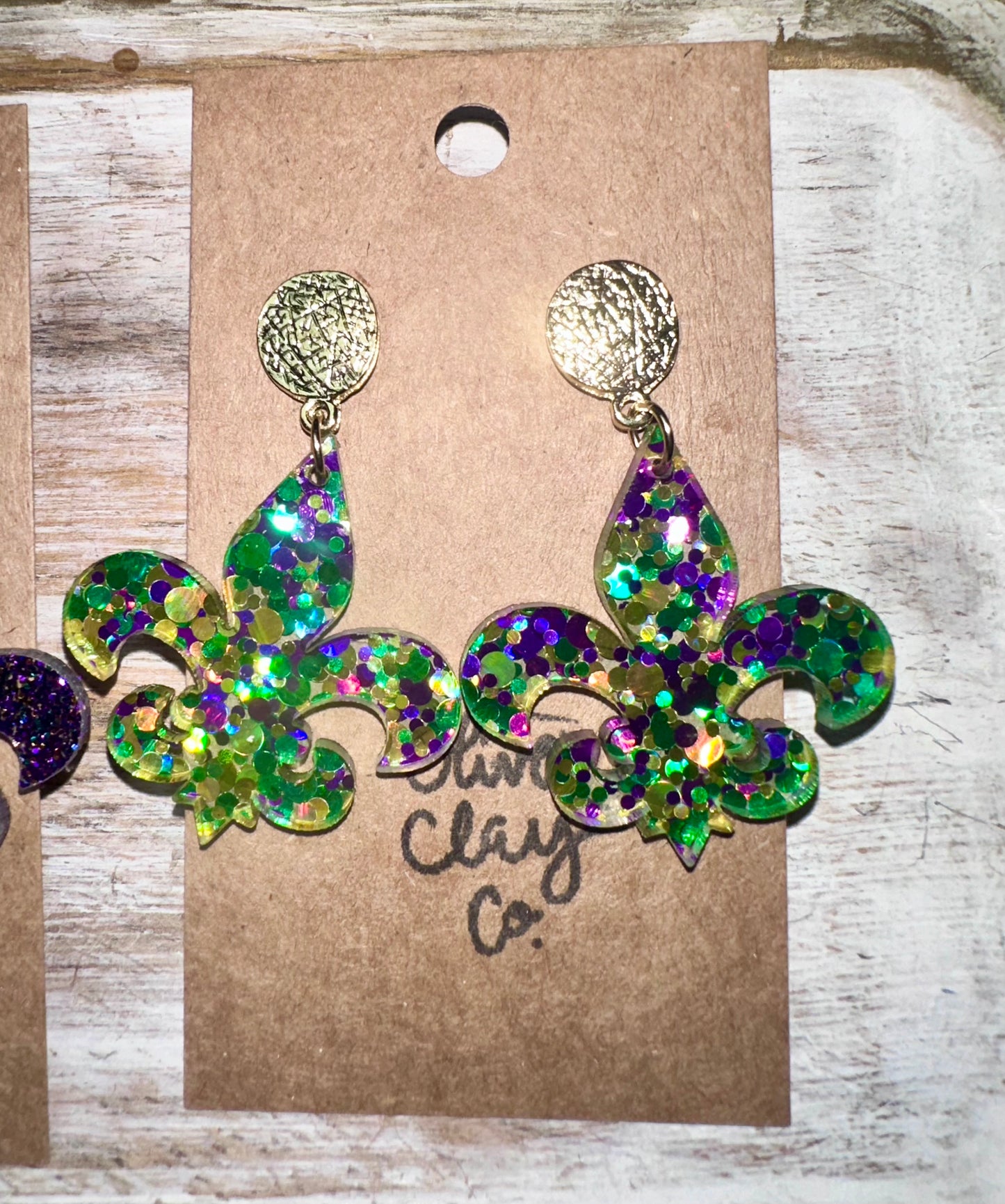 Large fleur de lis earrings