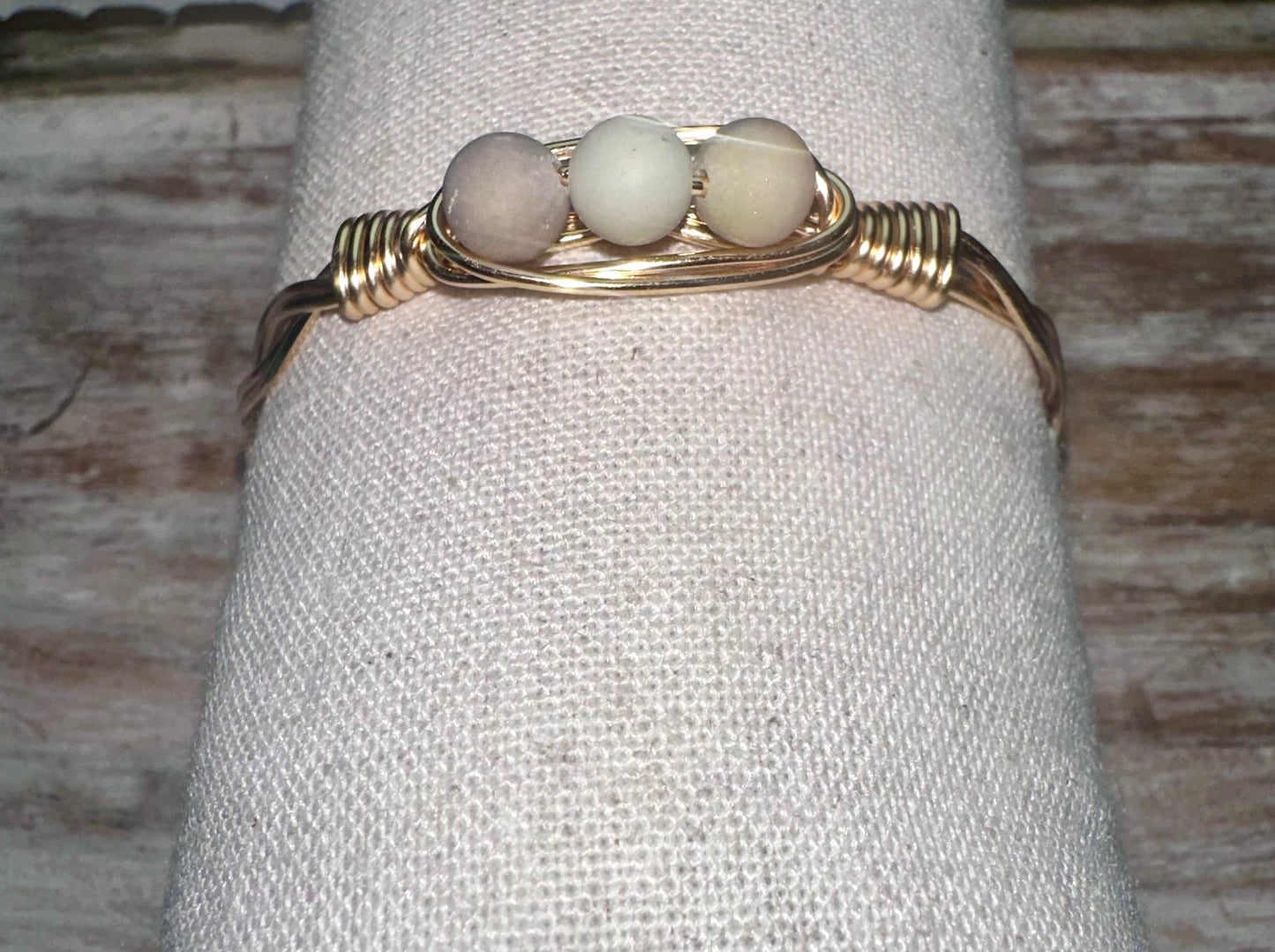 Twisted Wire neutral bead wrapped bracelet