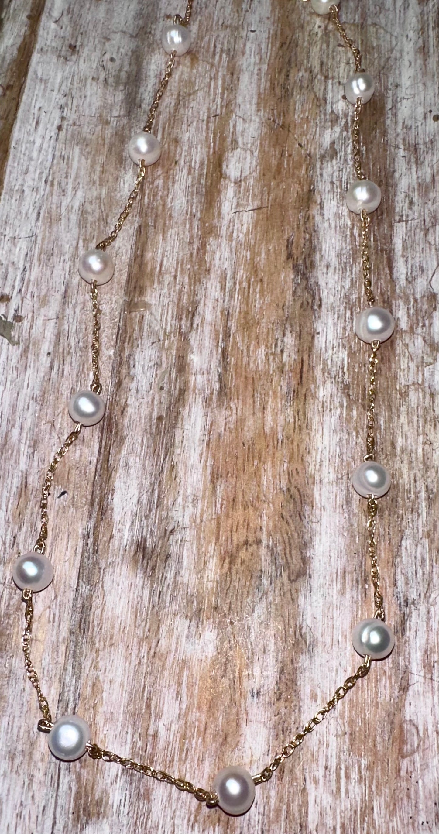 14k GF Twisted Pearl Necklace