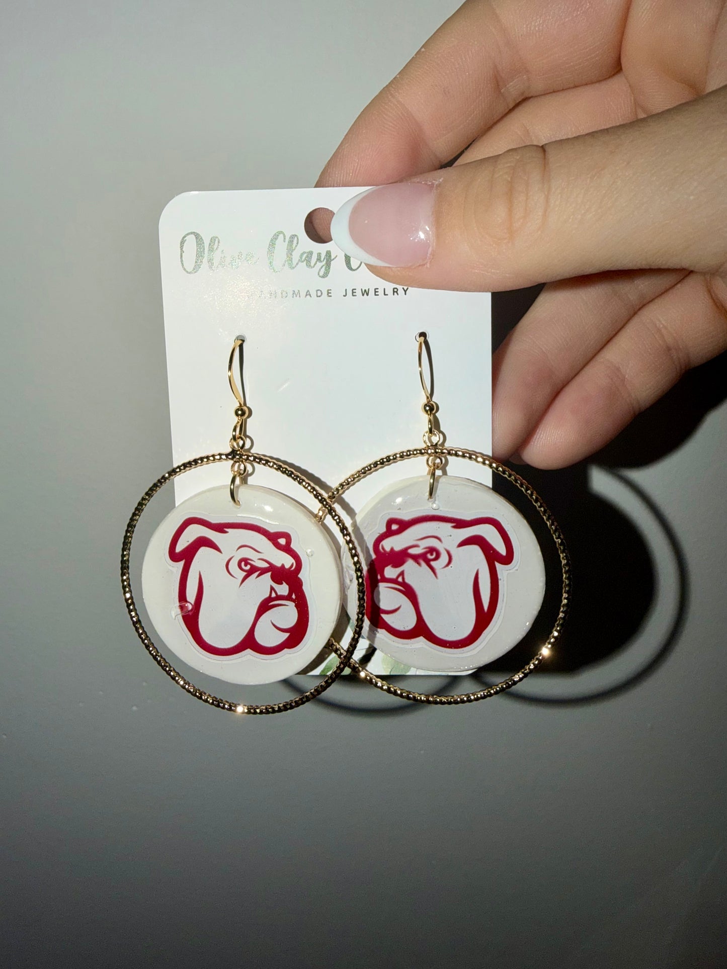 Large MSU clay Earrings