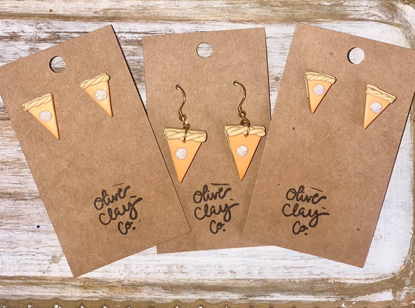 Pumpkin pie studs and dangles