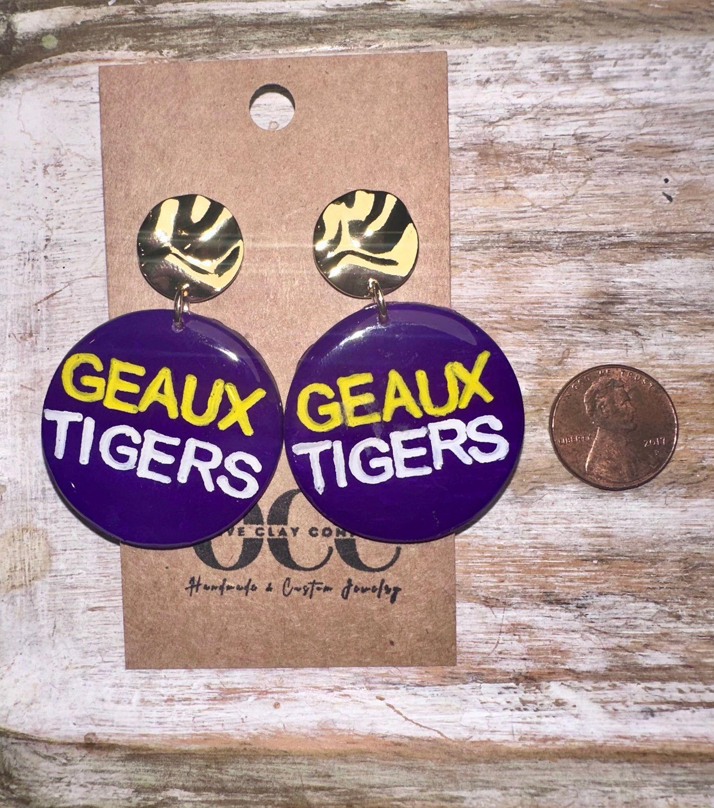 LSU Clay Earrings