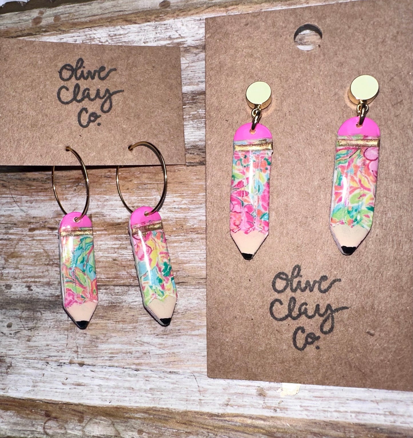 Floral pencil dangles