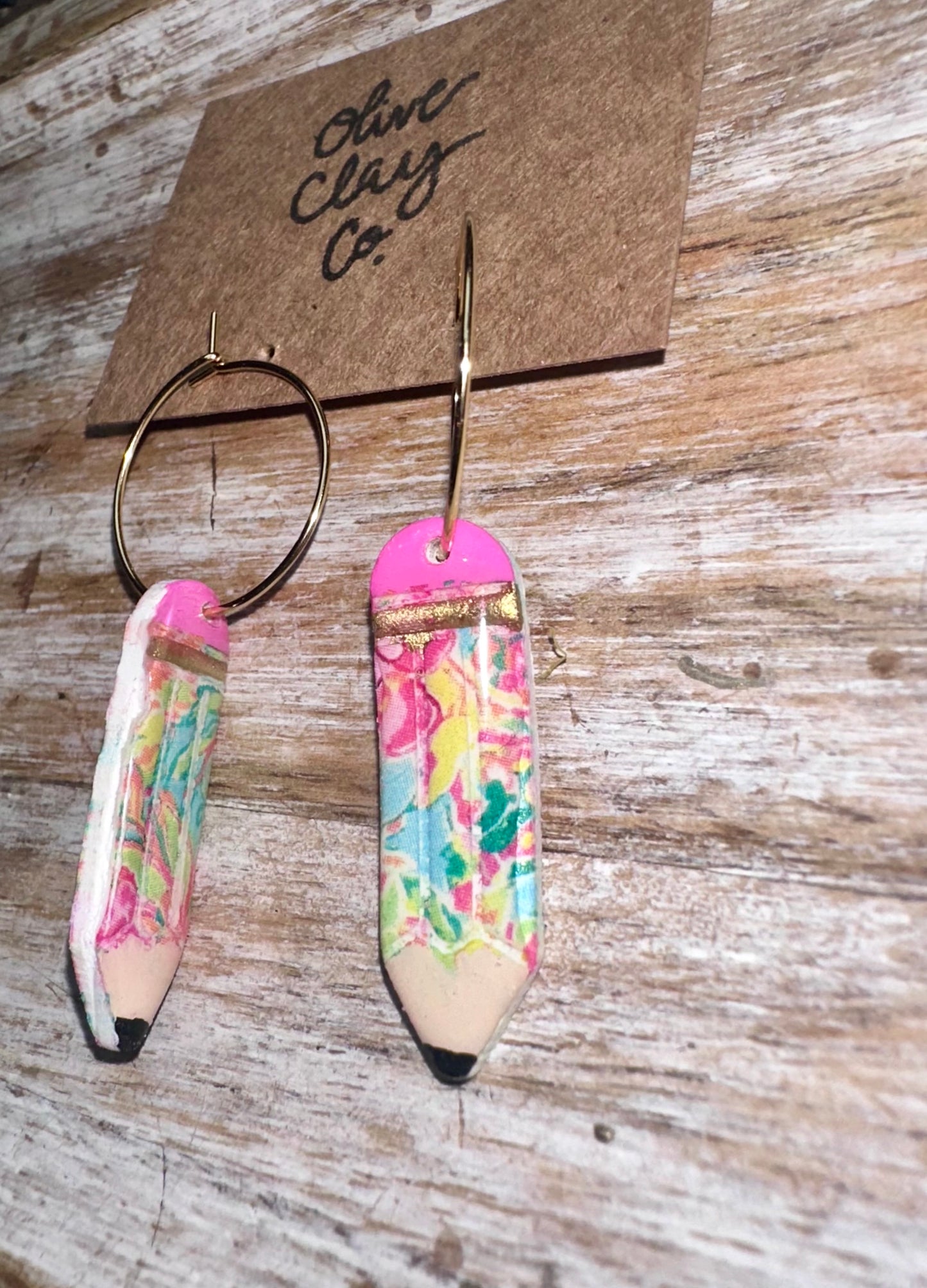 Floral pencil dangles