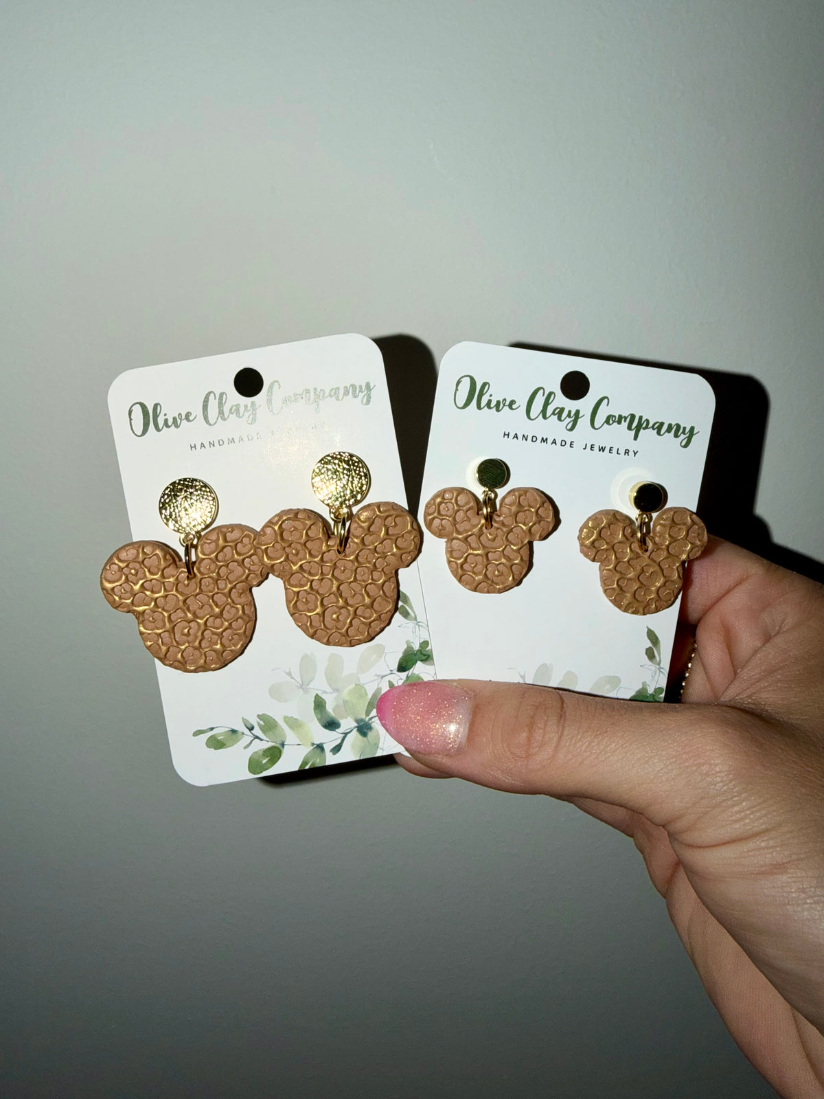 Mouse cheetah earrings