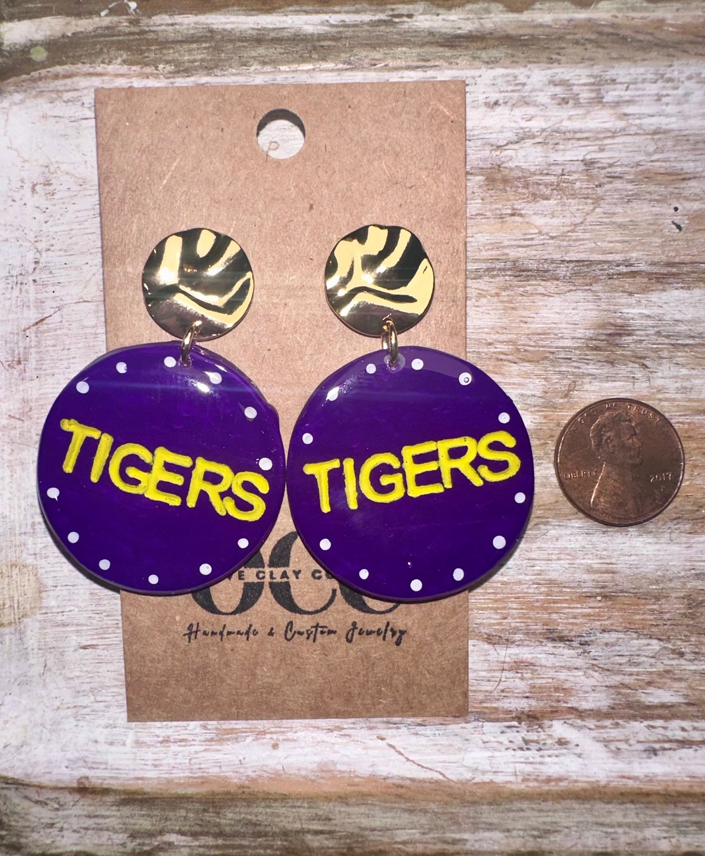 LSU Clay Earrings
