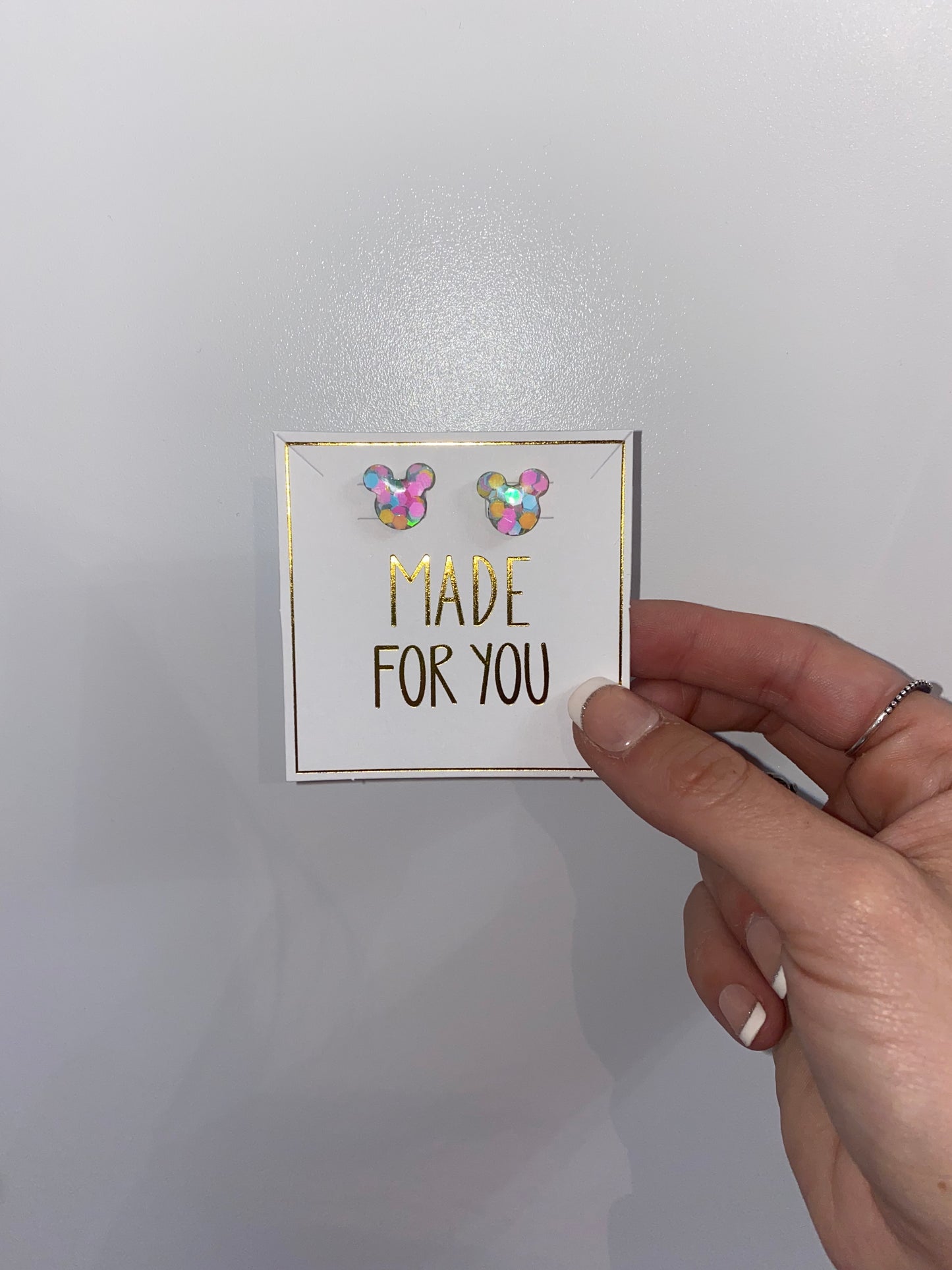 Confetti mouse earrings