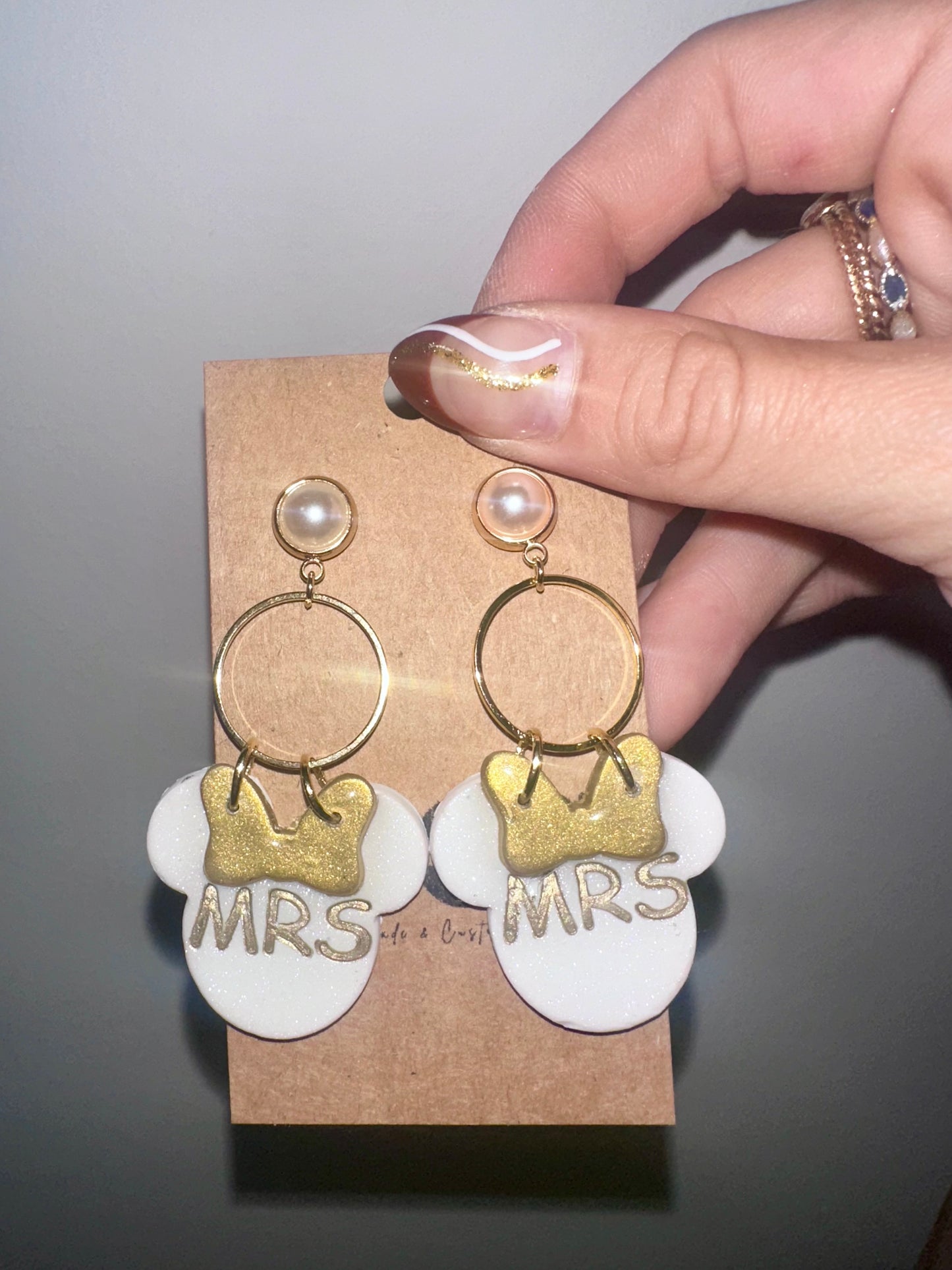 Mouse bridal earrings
