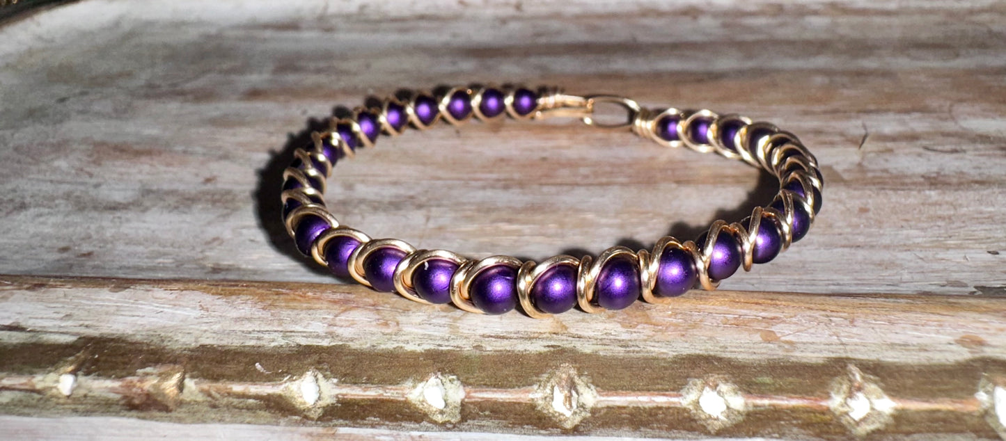Mardi Gras wire bracelet