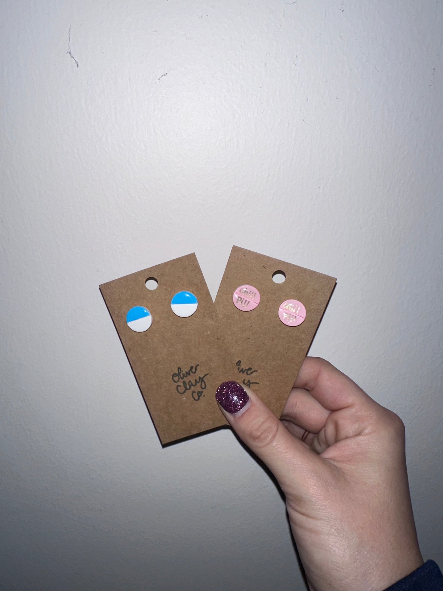 Chill pill nurse earrings