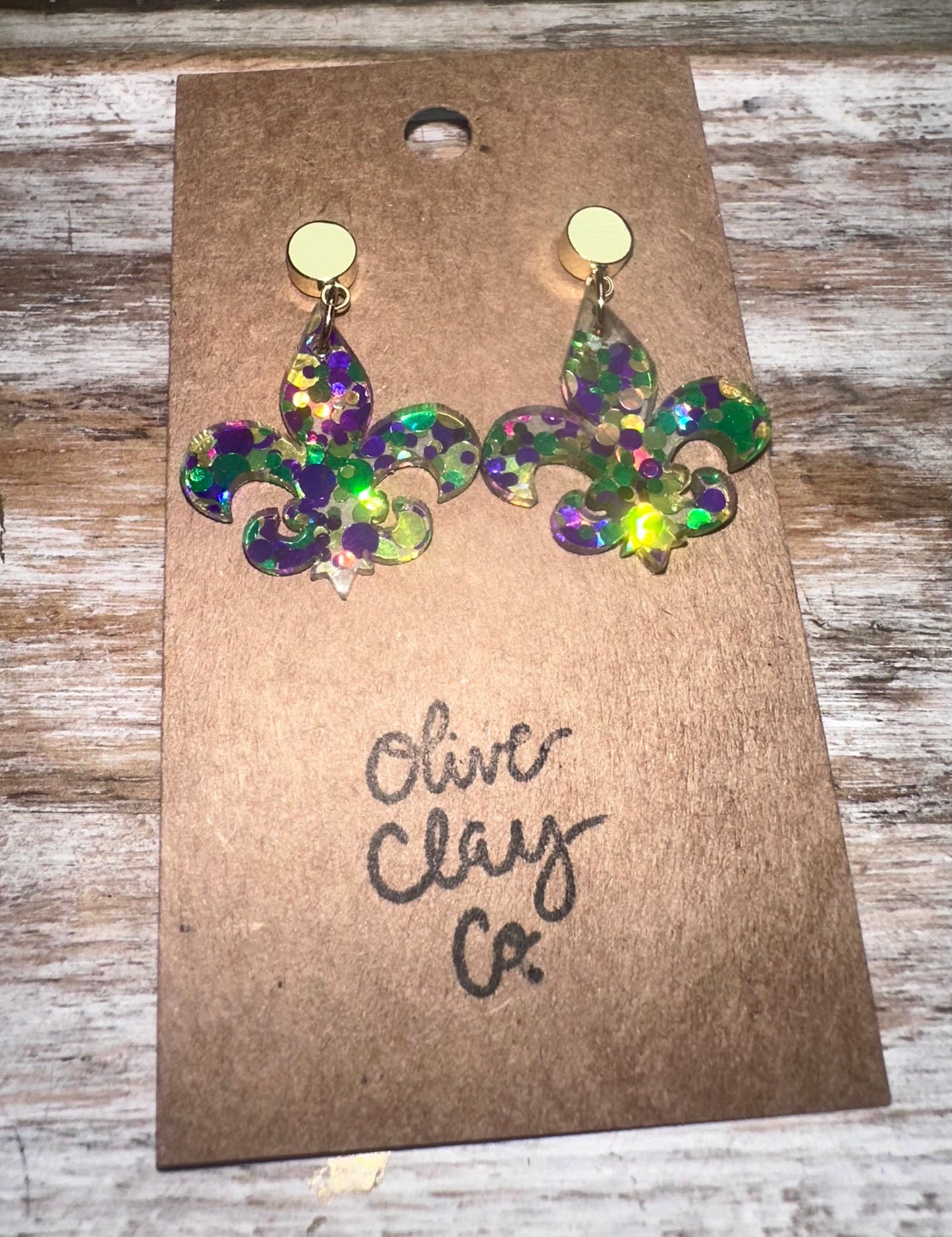 Small fleur de lis earrings