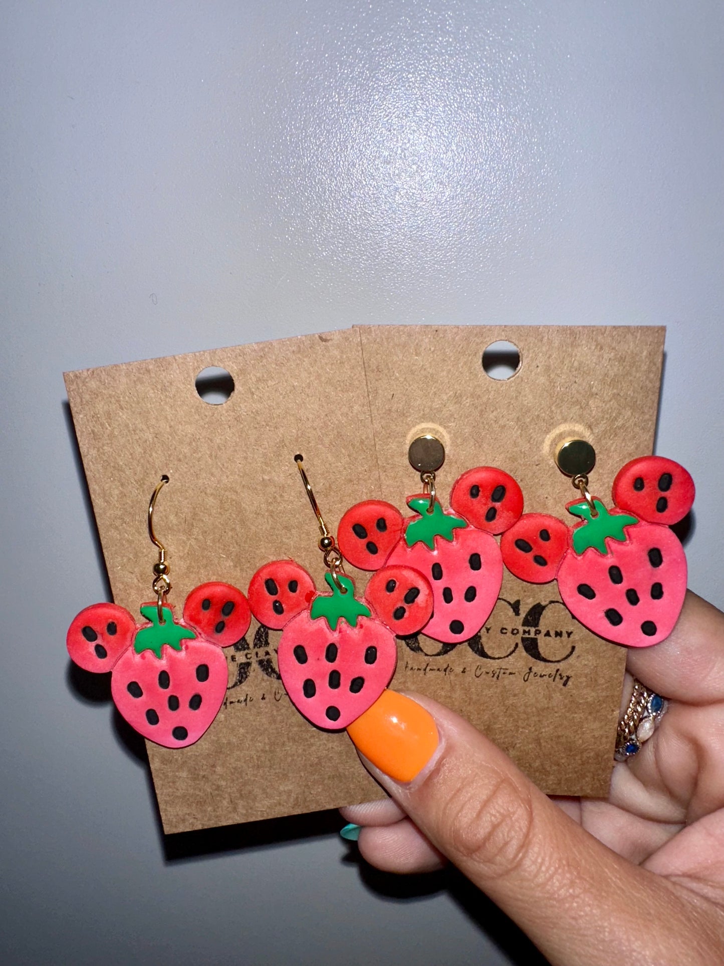 Mouse fruit earrings
