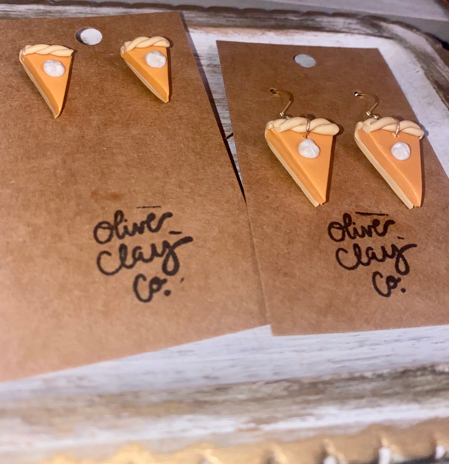 Pumpkin pie studs and dangles