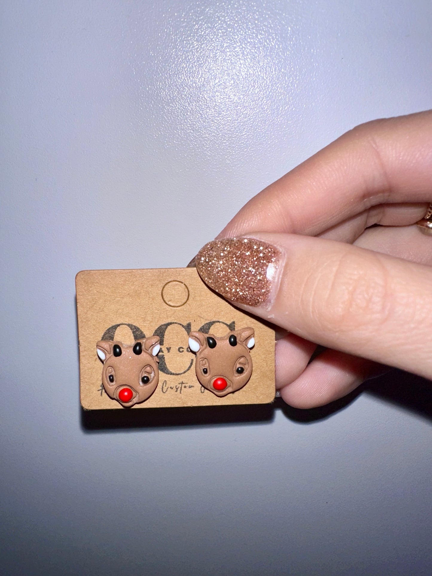 Stud reindeer earrings
