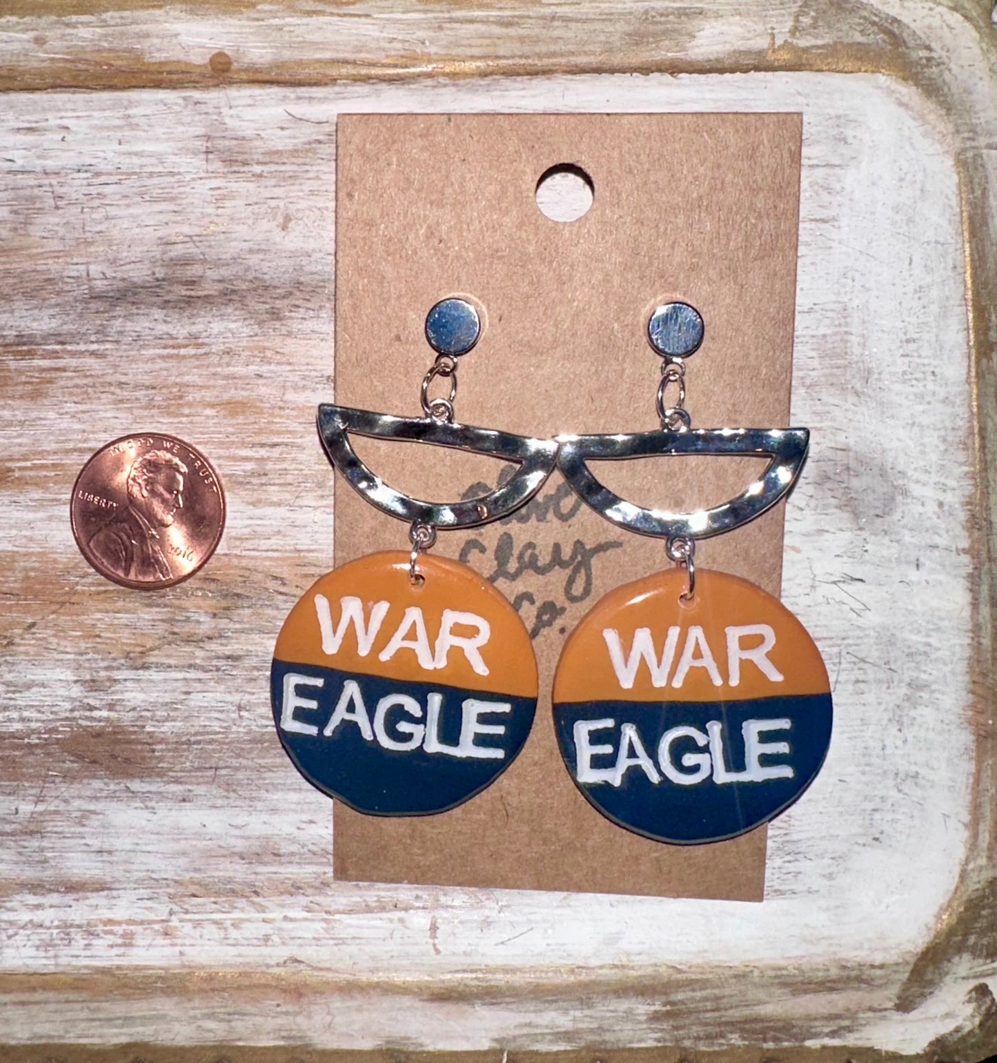 Silver War Eagle Earrings