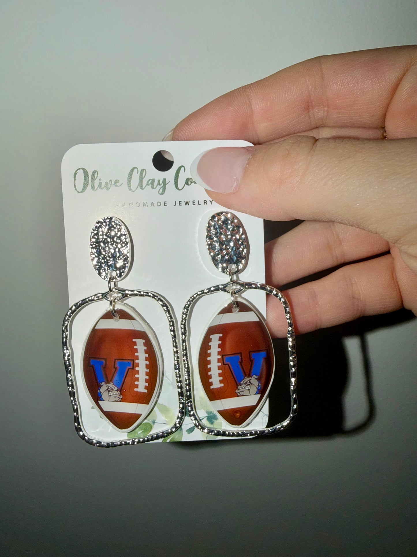 Vancleave bulldogs football earrings