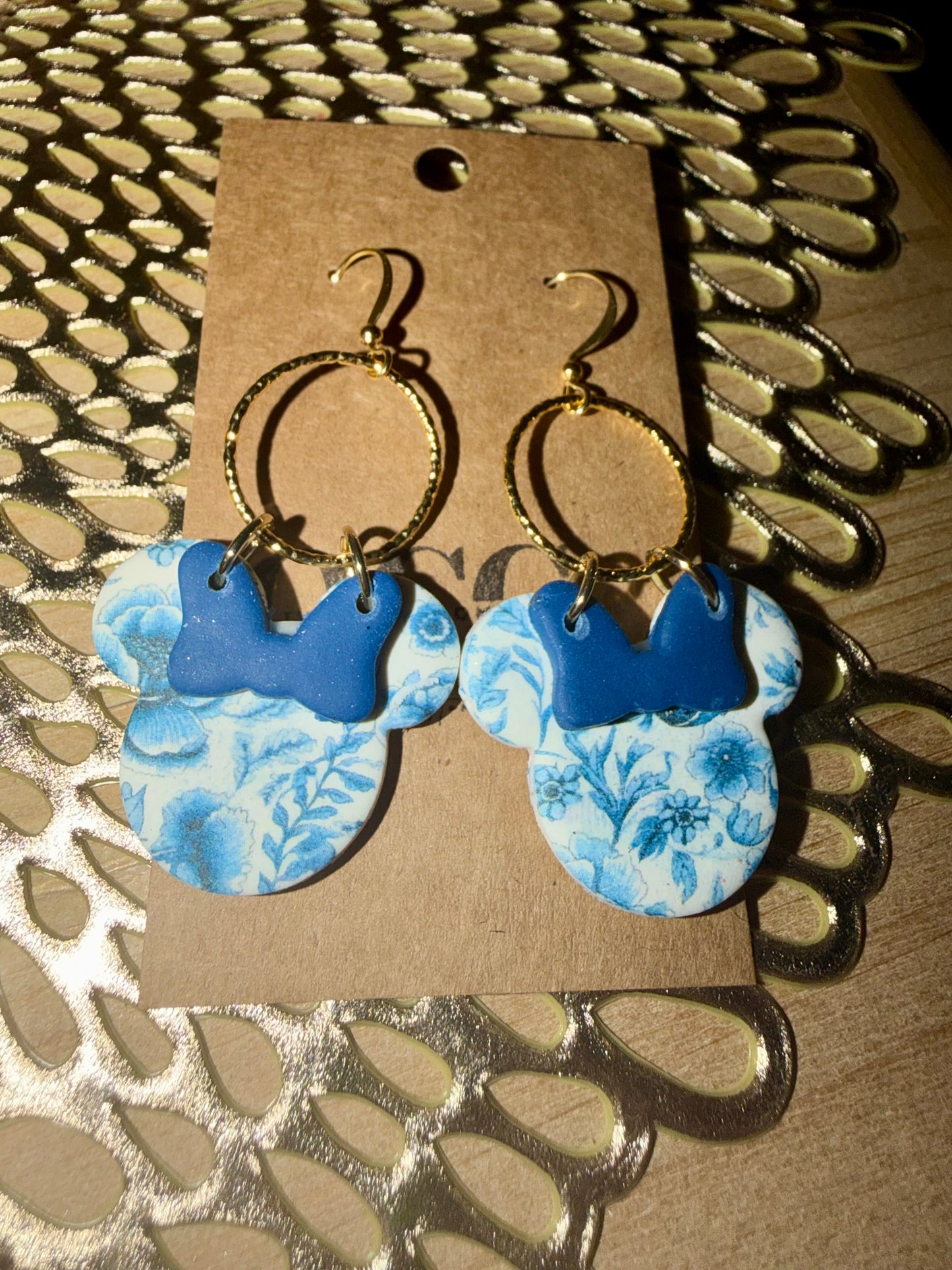 Mouse Floral clay earrings