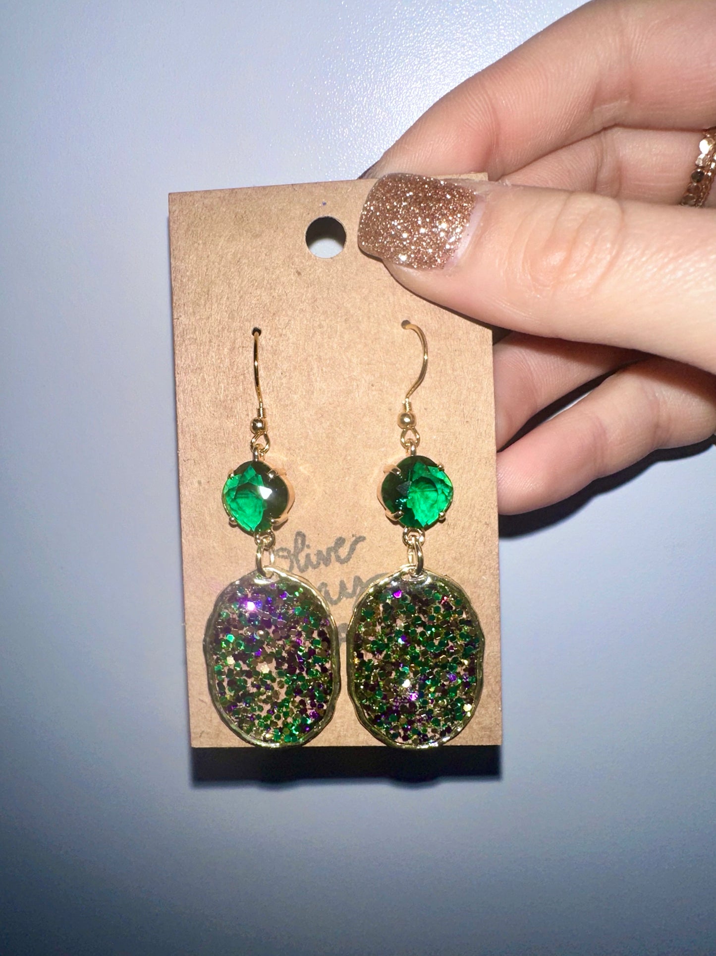 Small Glitter resin hoops