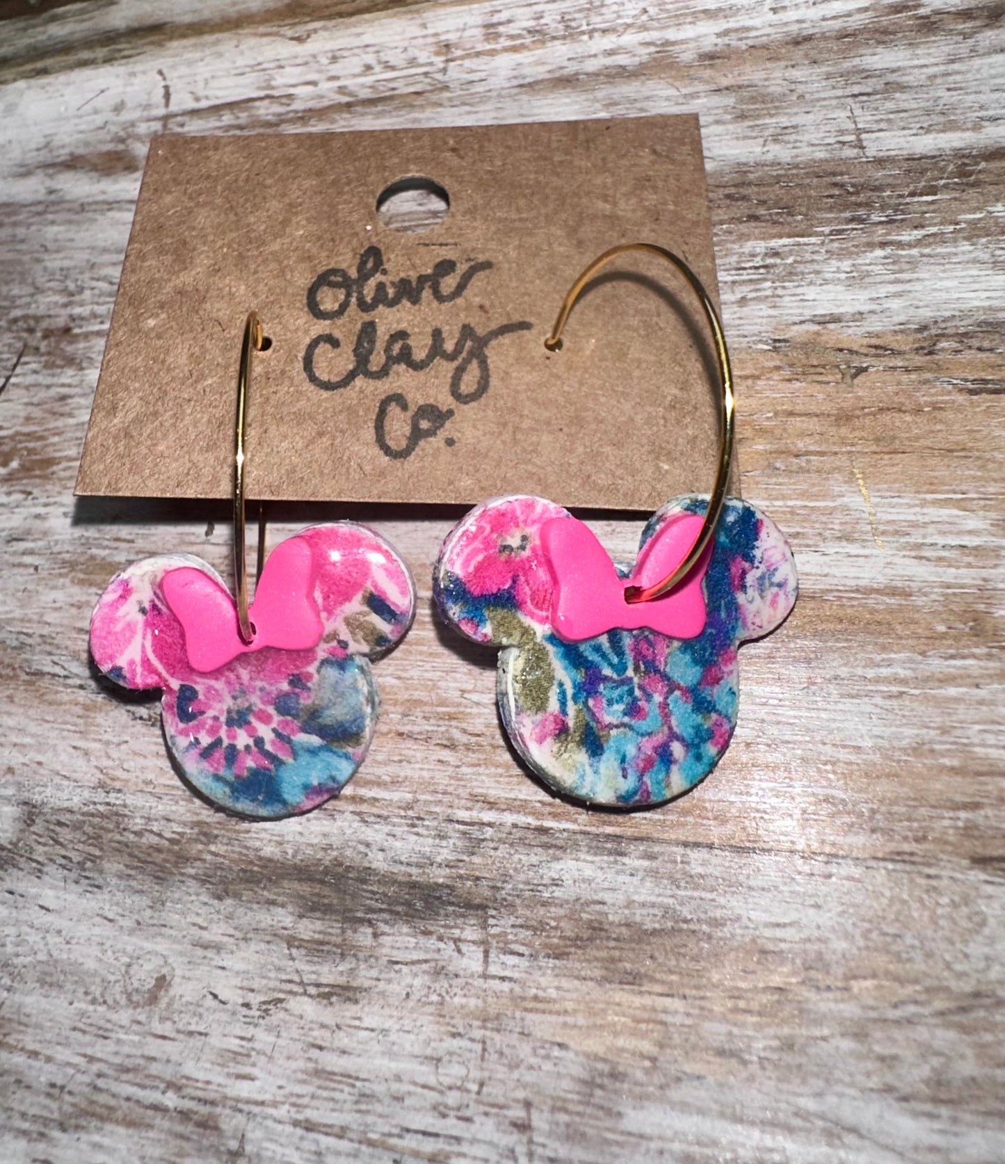 Floral mouse earrings