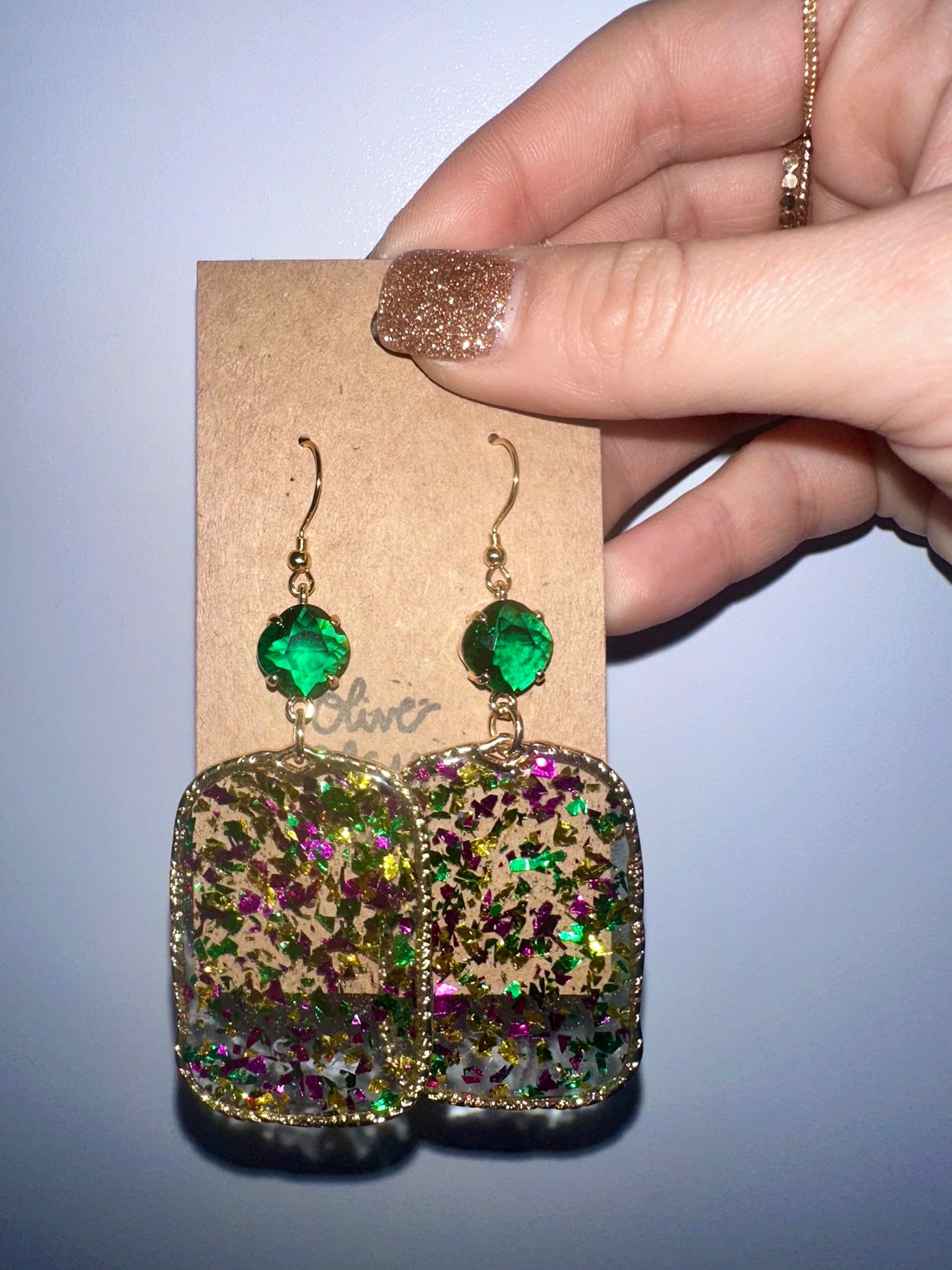 Large Glitter resin hoops