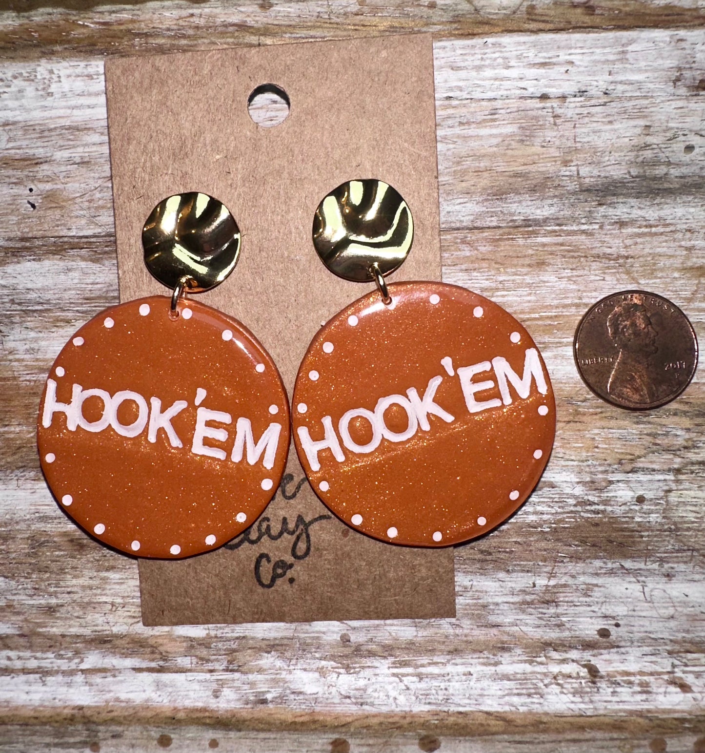 Large Texas Longhorns earrings