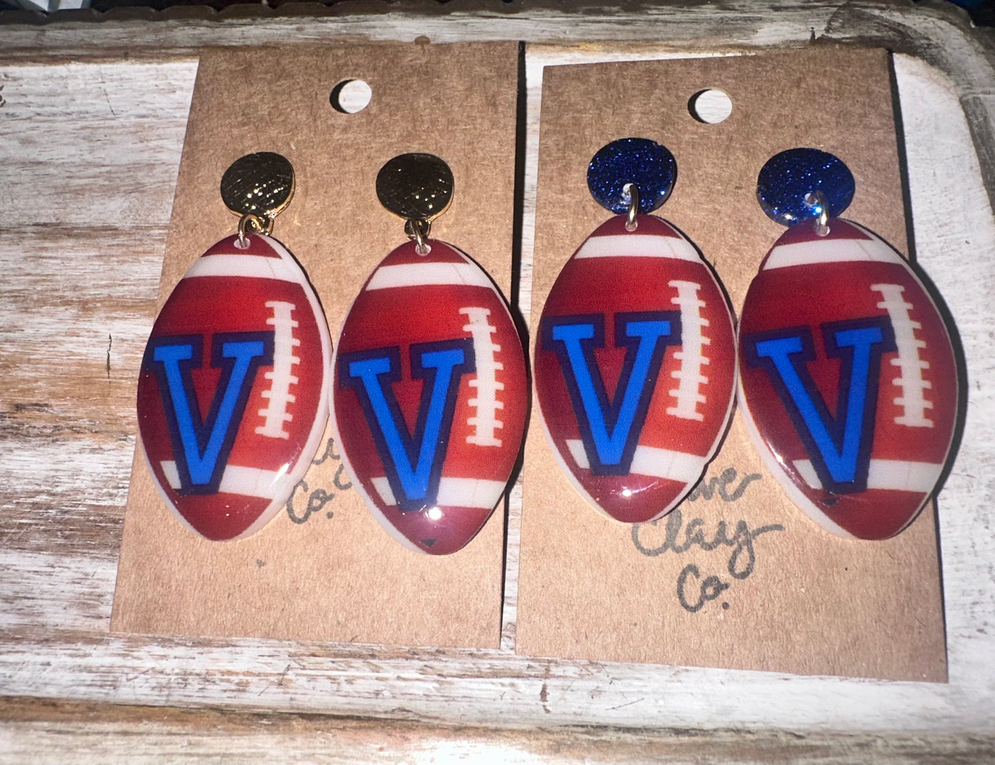 Vancleave football earrings