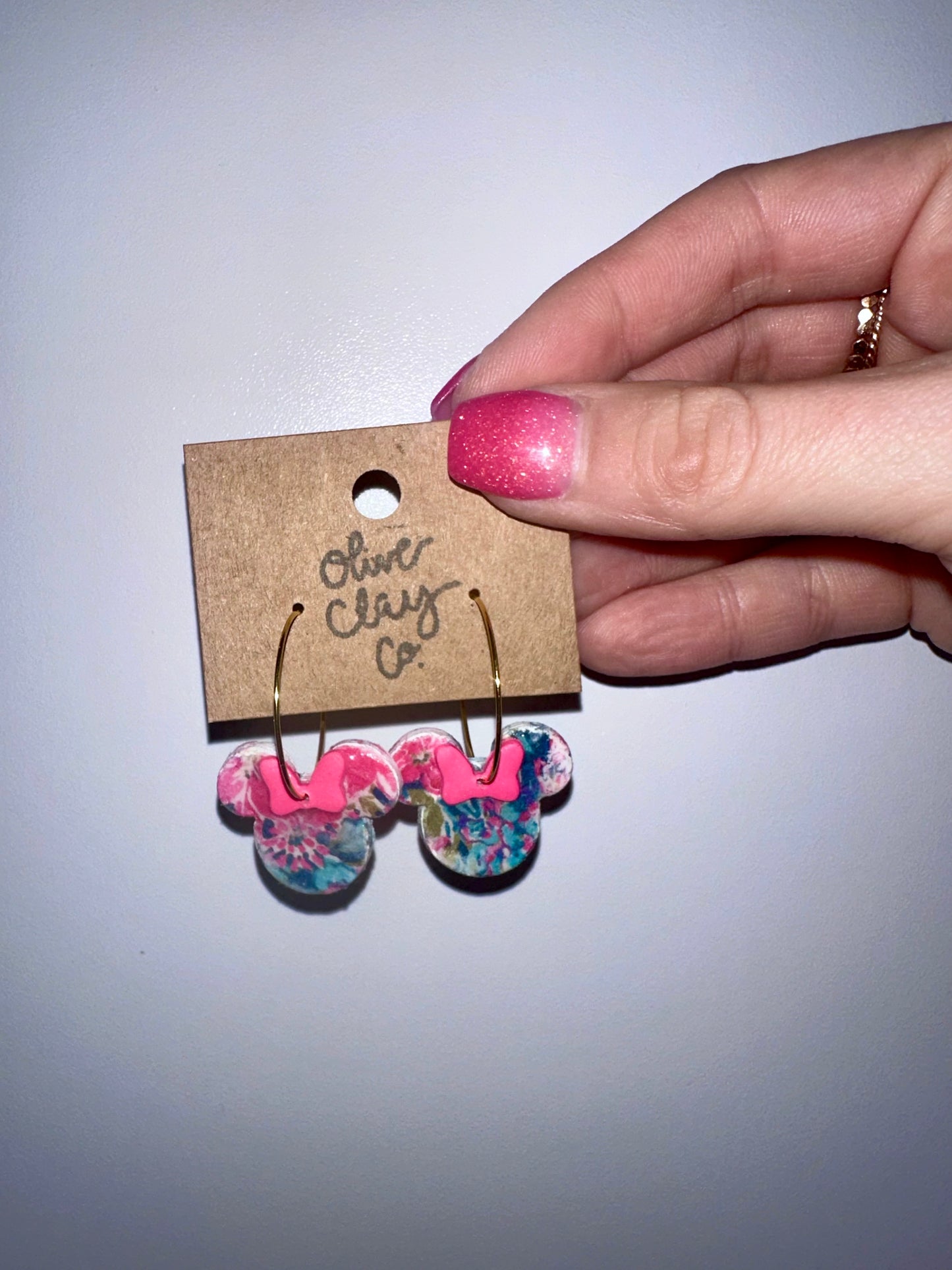 Floral mouse earrings