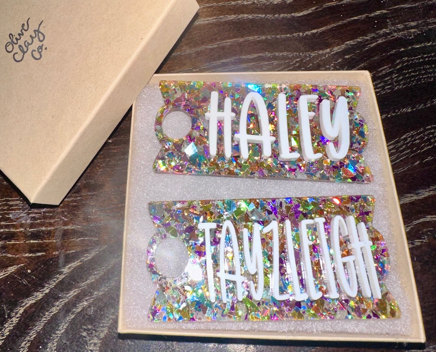 Rainbow flakes Stanley tag