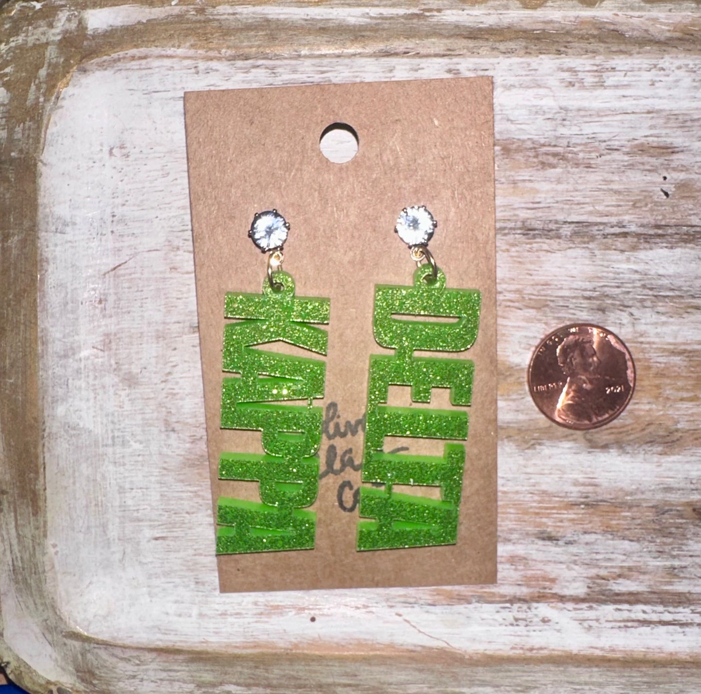 KD acrylic earrings