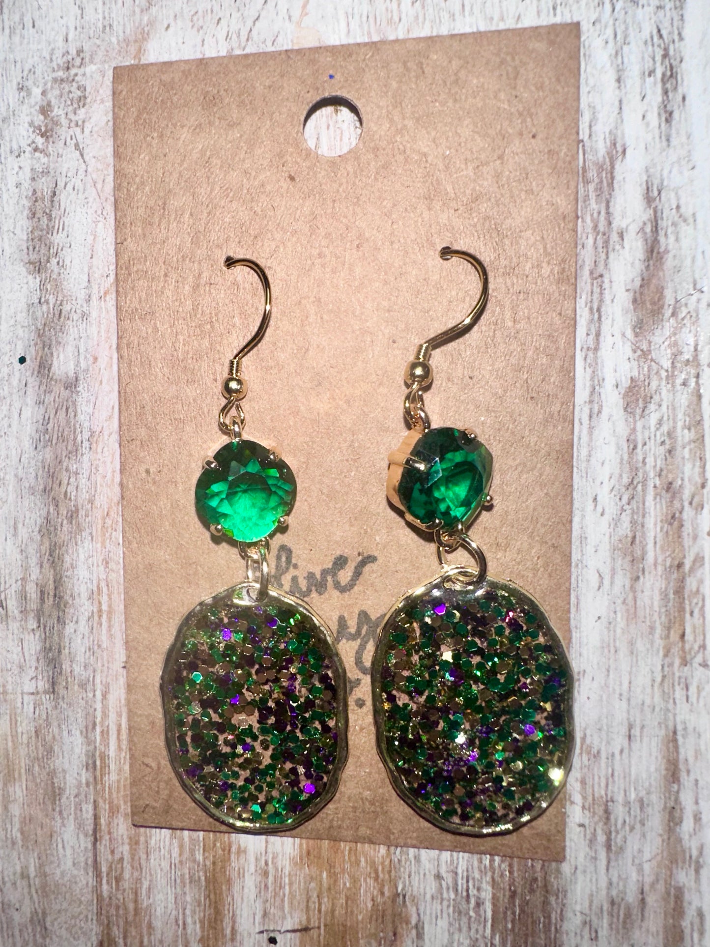 Small Glitter resin hoops