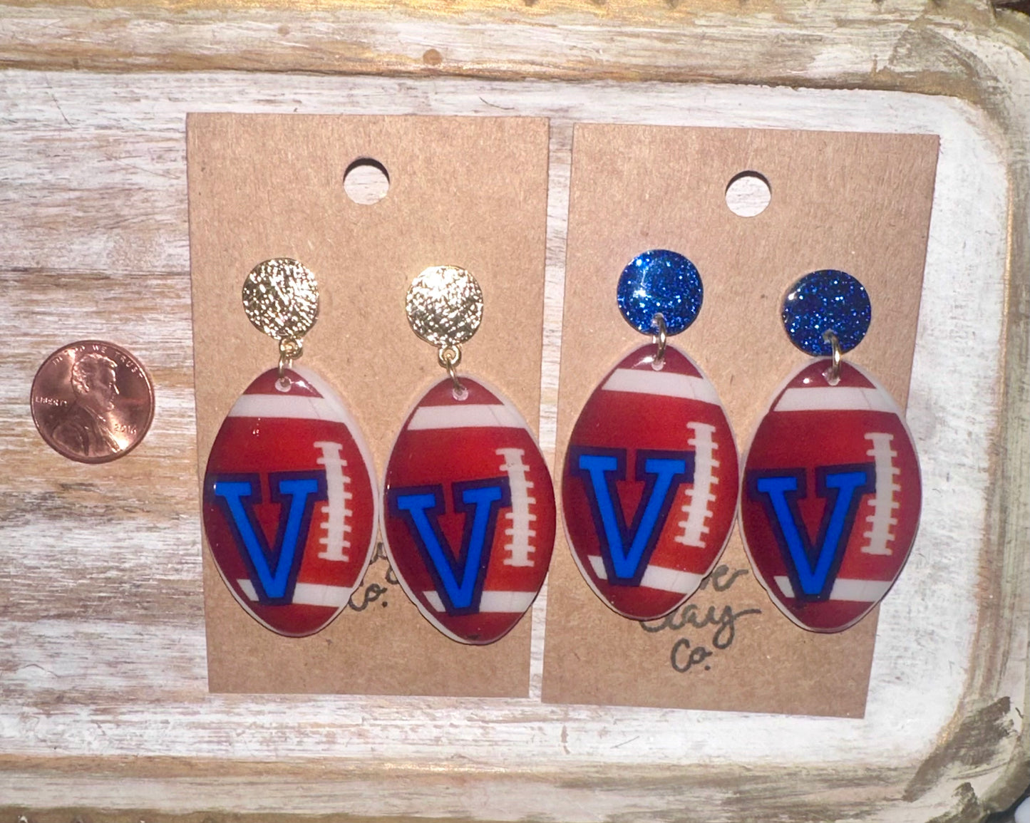 Vancleave football earrings