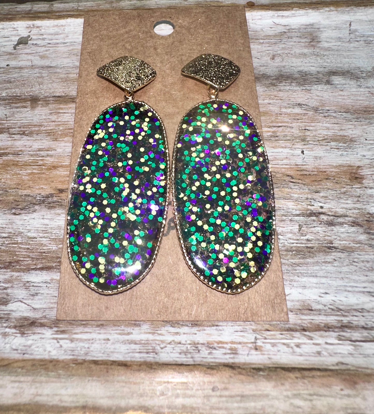 Long glitter hoops