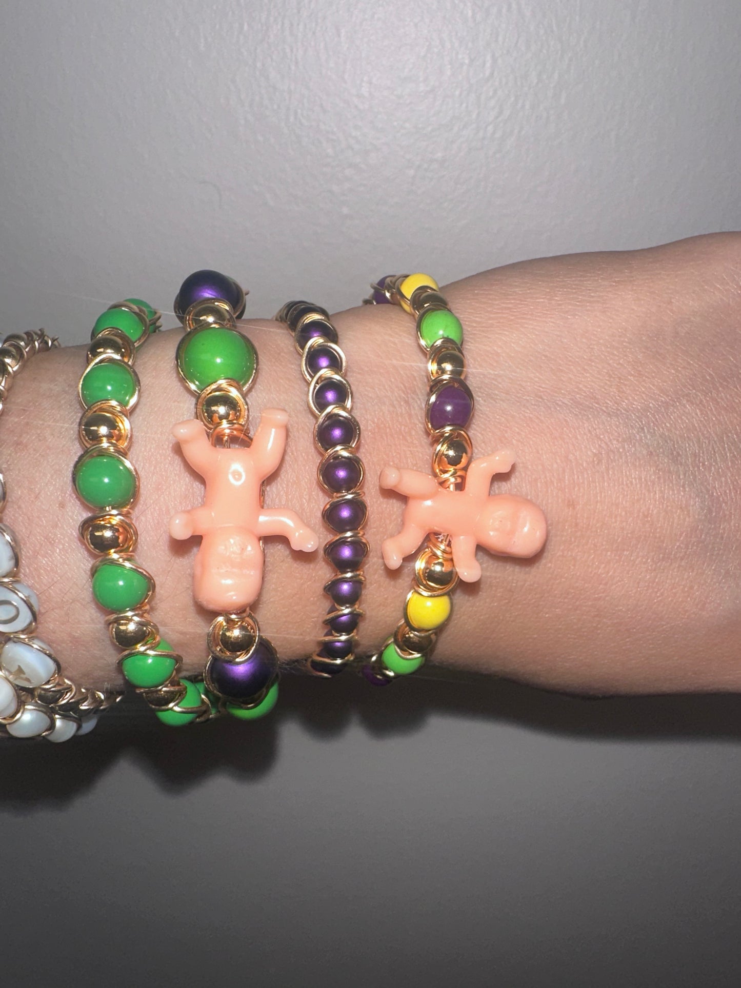 Mardi Gras wire bracelet
