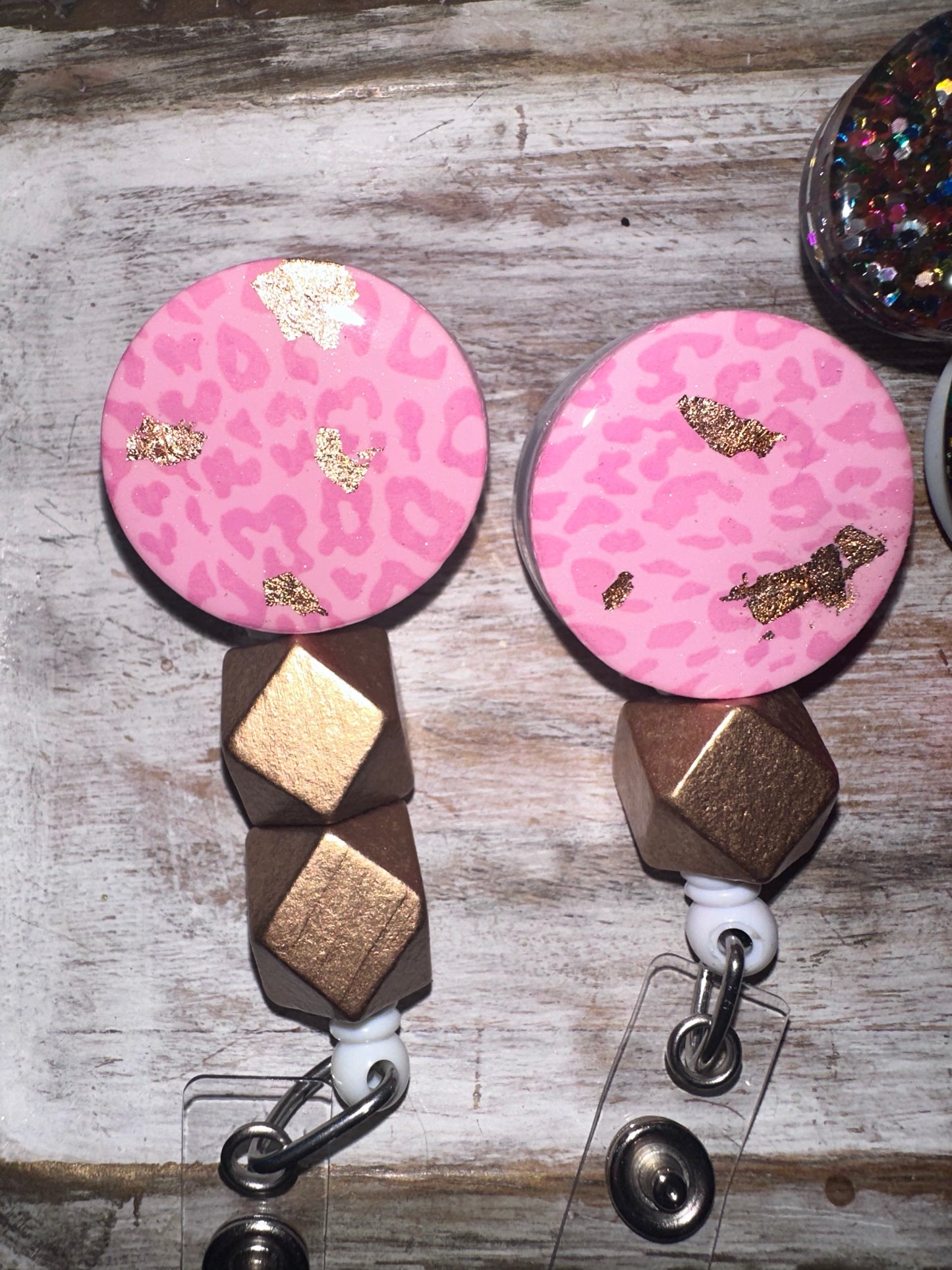 Cheetah badge reel - alligator clip