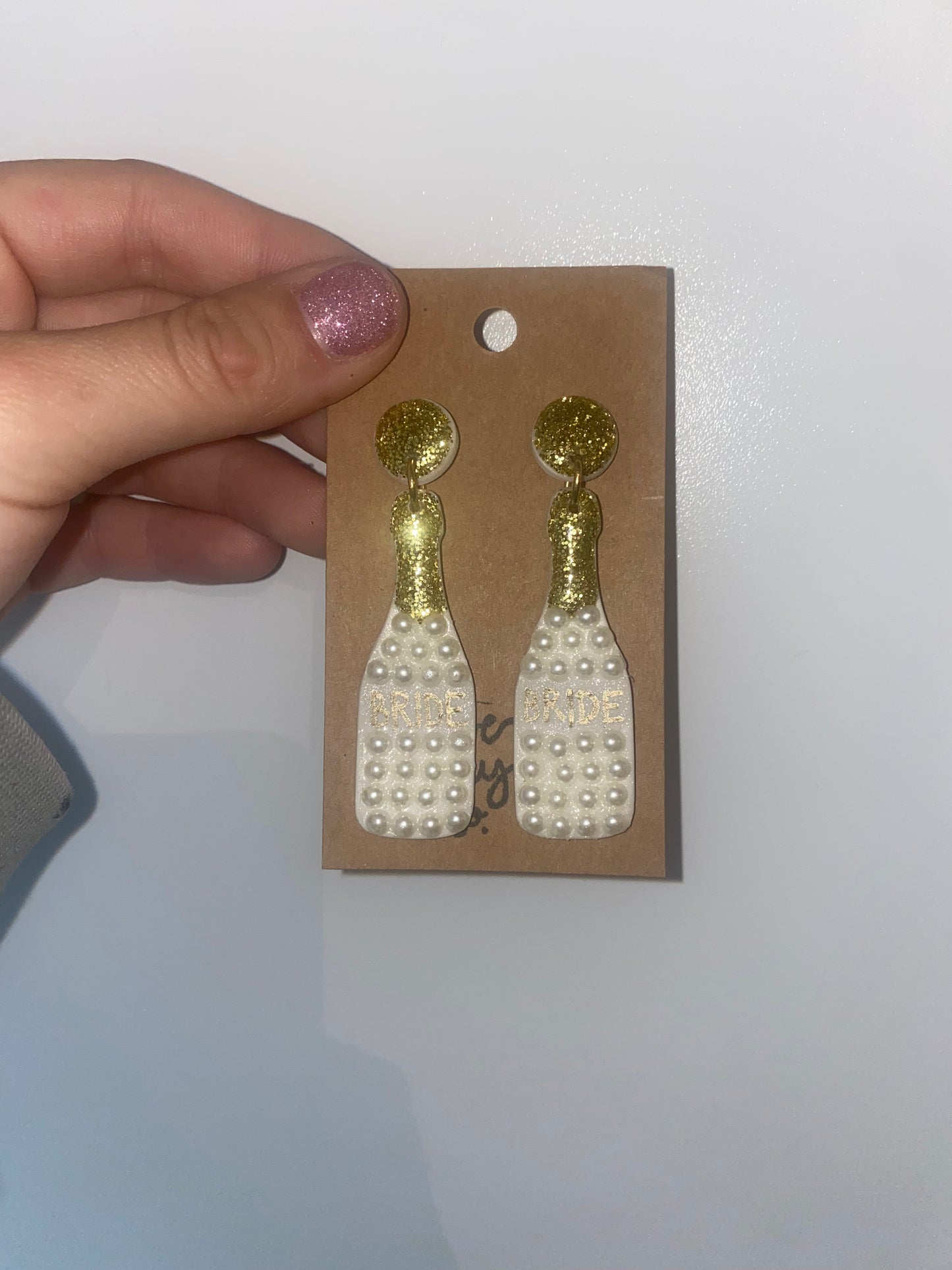 Champagne Bedazzled Bride Earrings