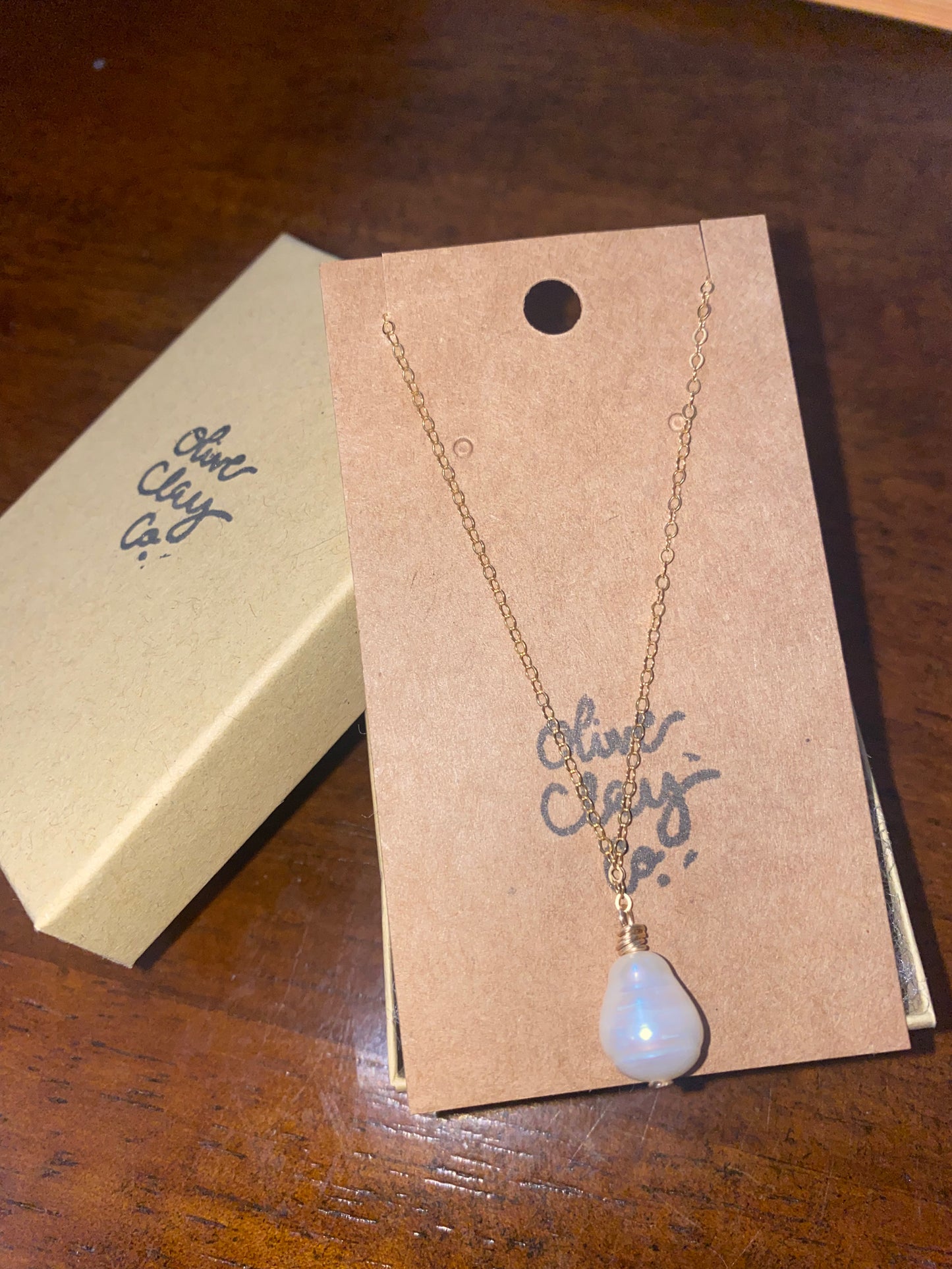14k GF Teardrop Freshwater Pearl Necklace