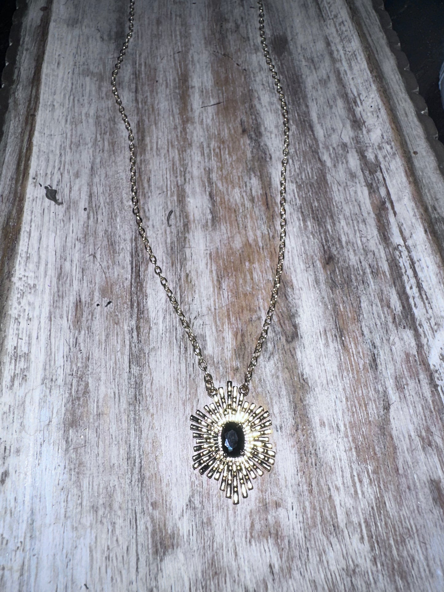 18k gold plated Crystal Sunburst Necklace