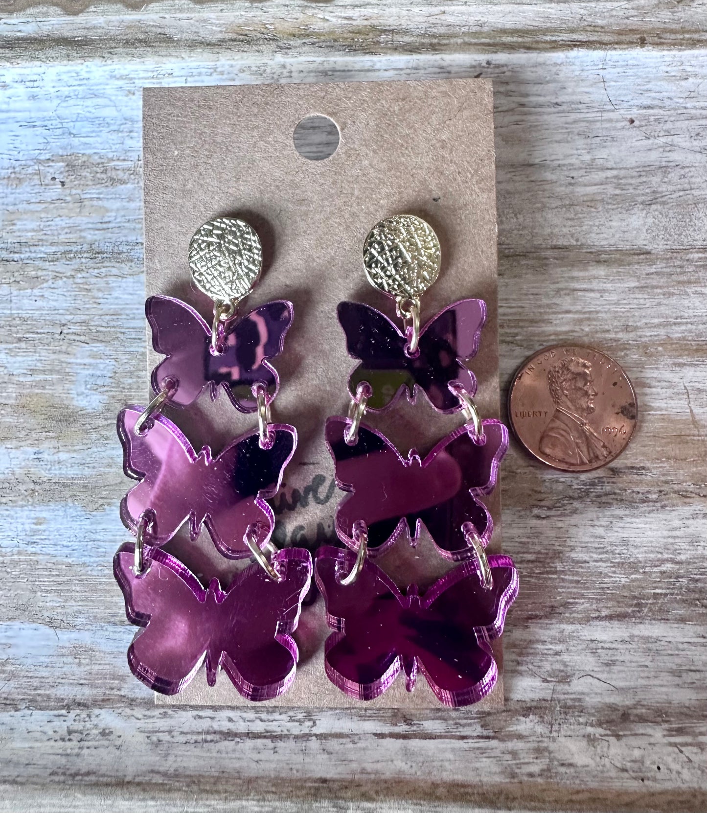 Butterfly tier acrylic earrings