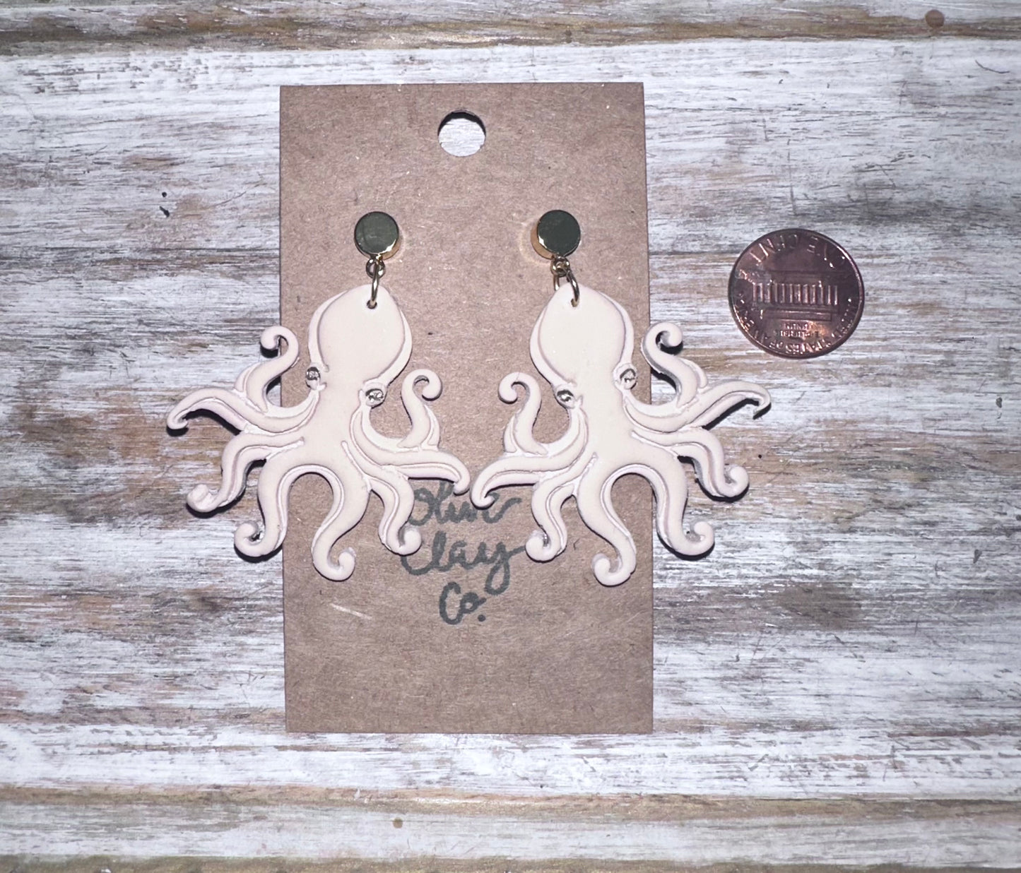 Octopus clay earrings