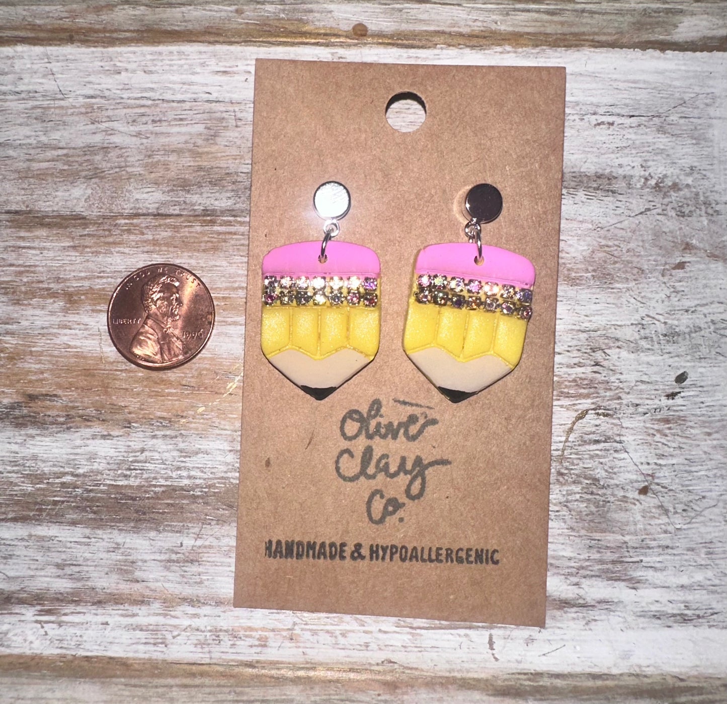 Bedazzled medium pencil earrings