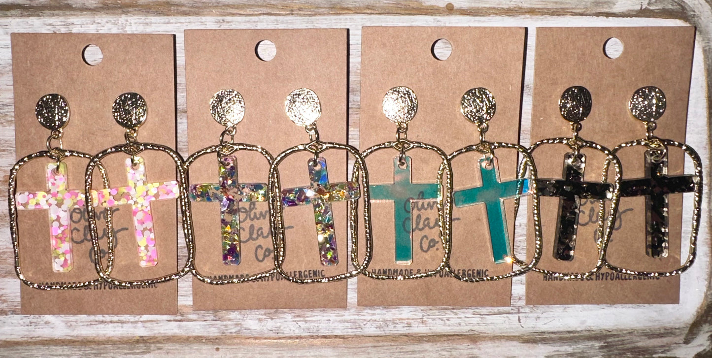 Acrylic cross hoops
